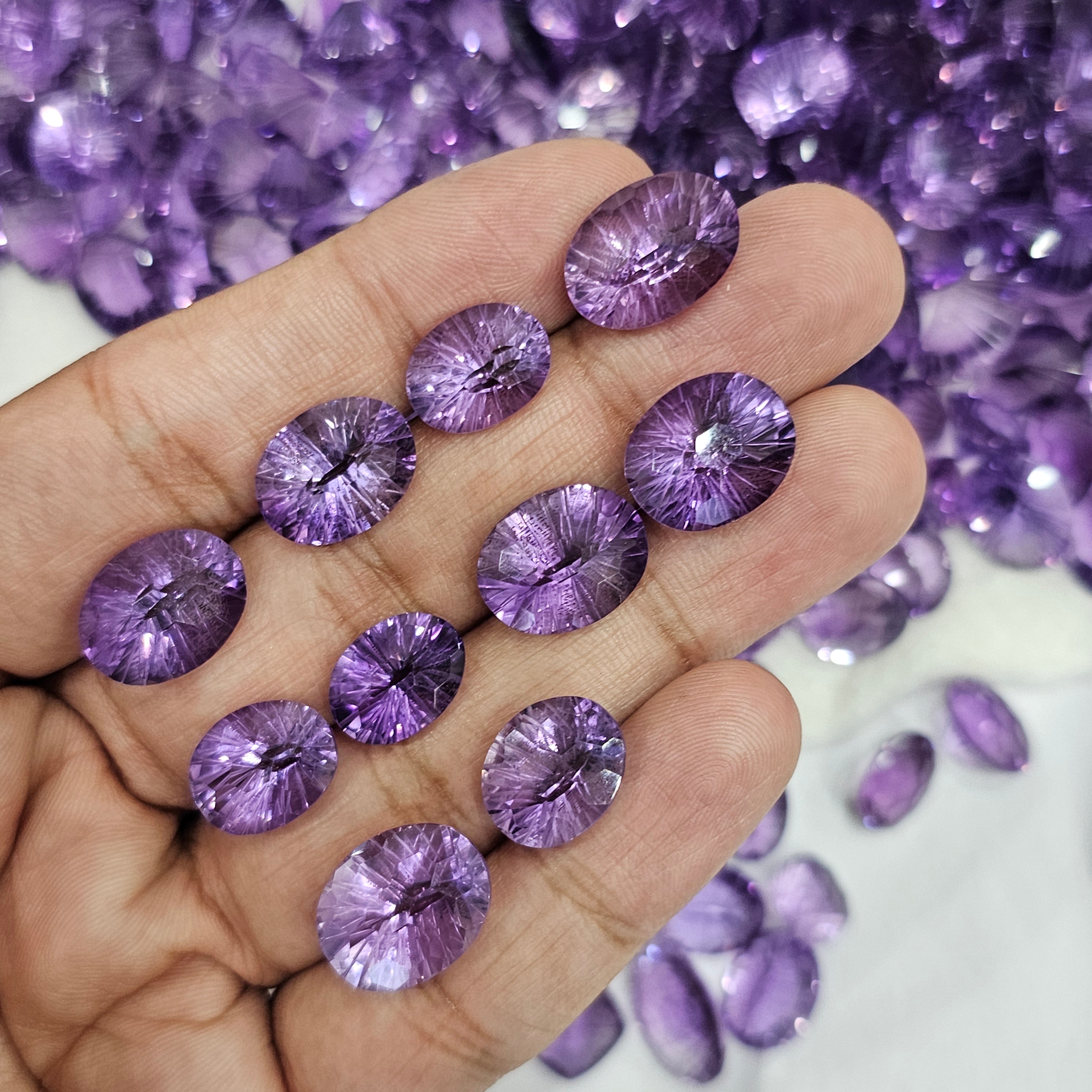 10 Pcs Lavender Amethyst | Football Cut | 12-18mm - The LabradoriteKing