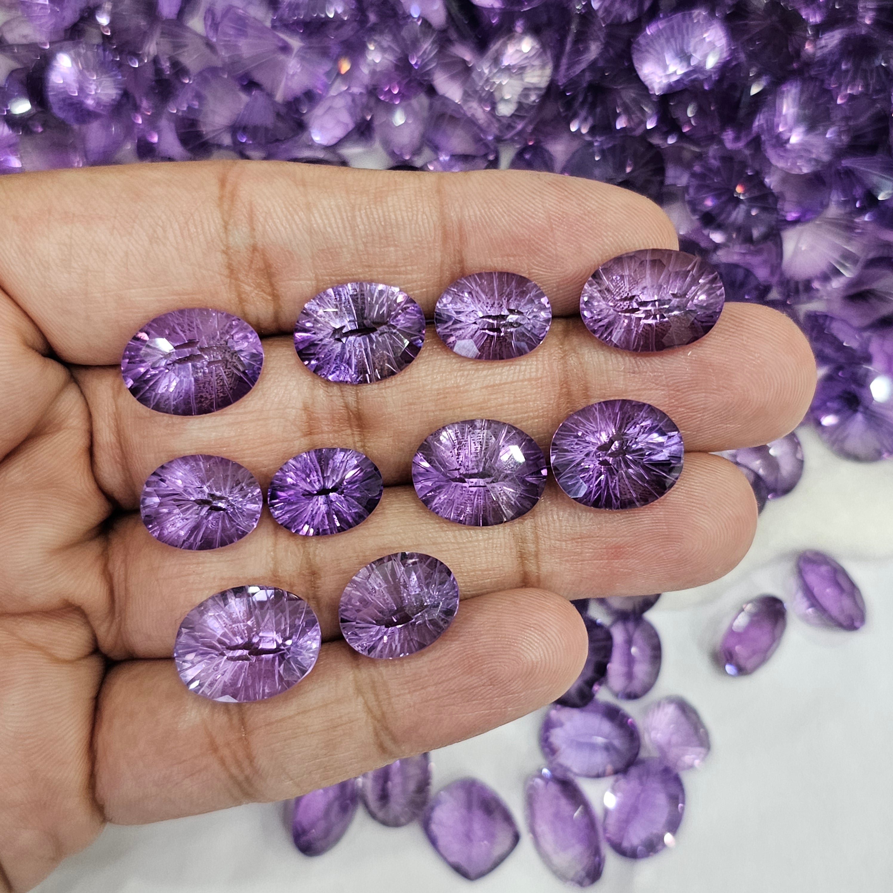 10 Pcs Lavender Amethyst | Football Cut | 12-18mm - The LabradoriteKing