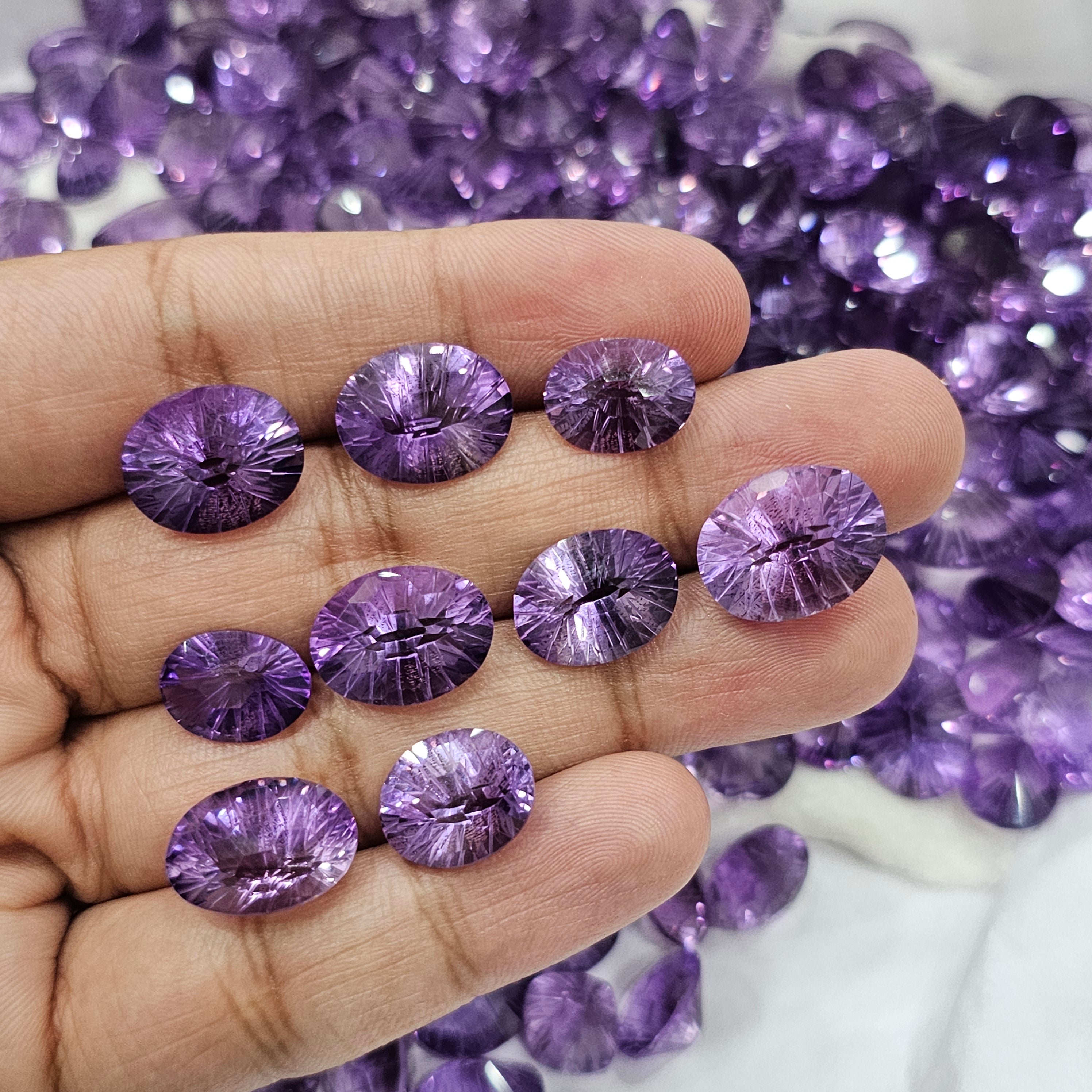 10 Pcs Lavender Amethyst | Football Cut | 12-18mm - The LabradoriteKing