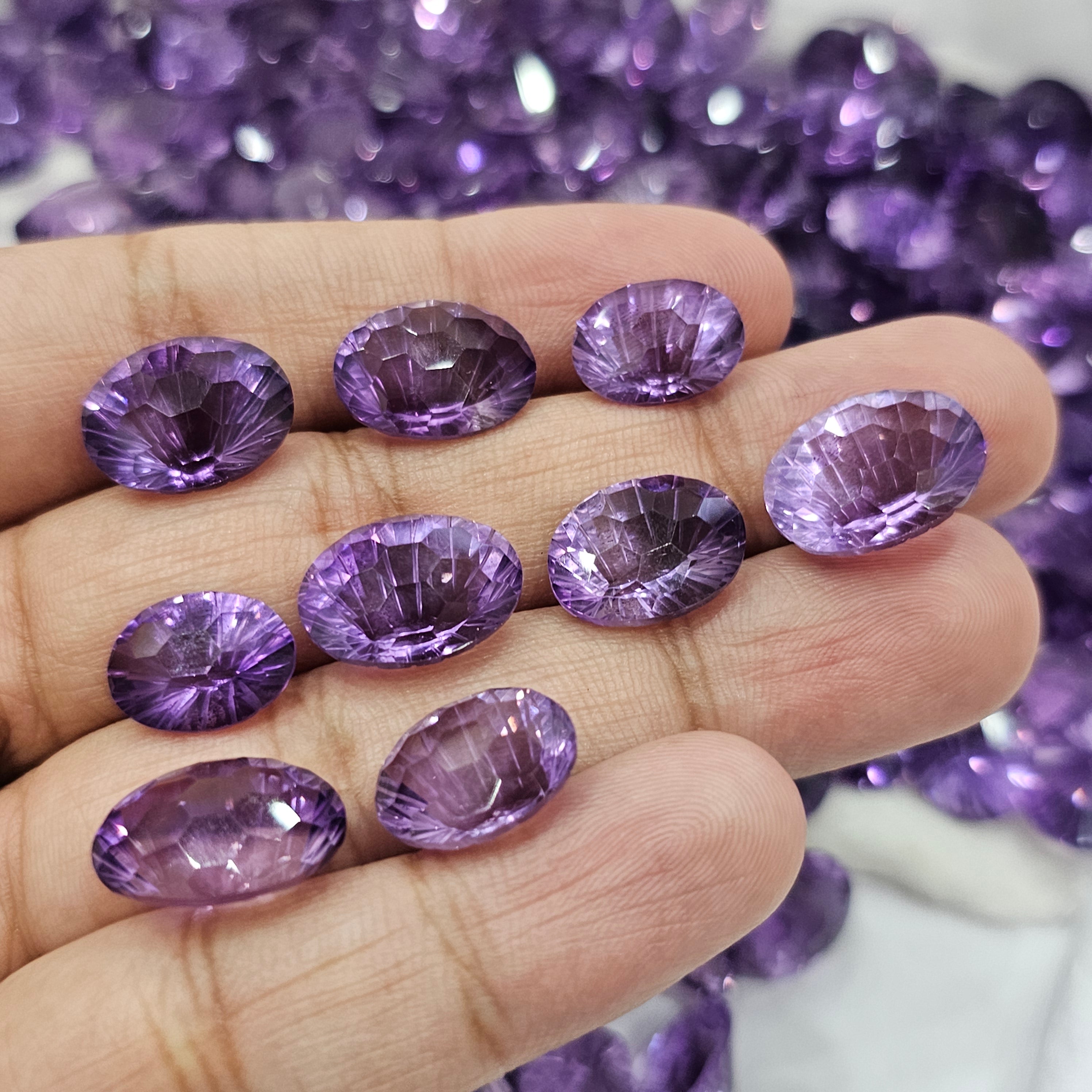 10 Pcs Lavender Amethyst | Football Cut | 12-18mm - The LabradoriteKing