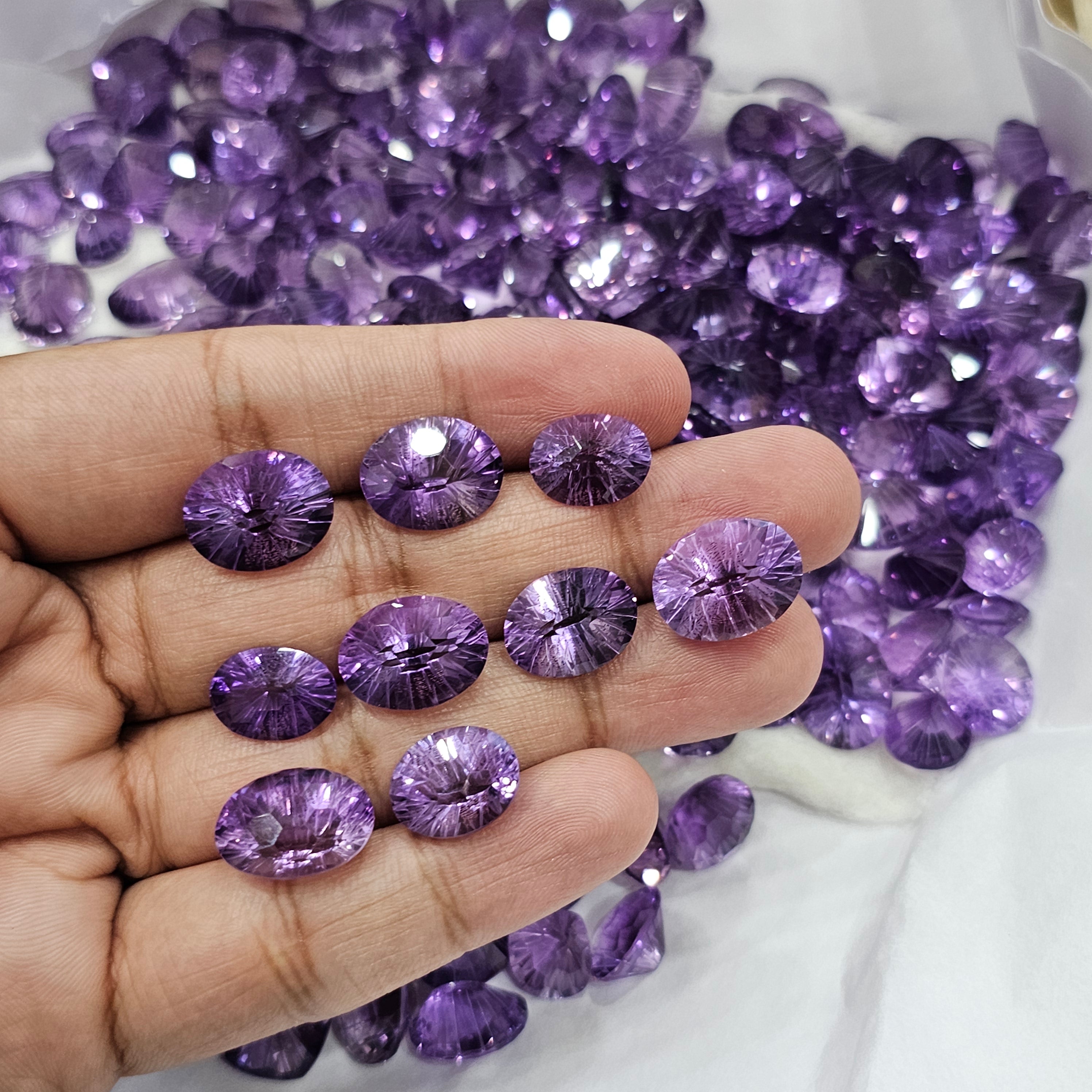 10 Pcs Lavender Amethyst | Football Cut | 12-18mm - The LabradoriteKing