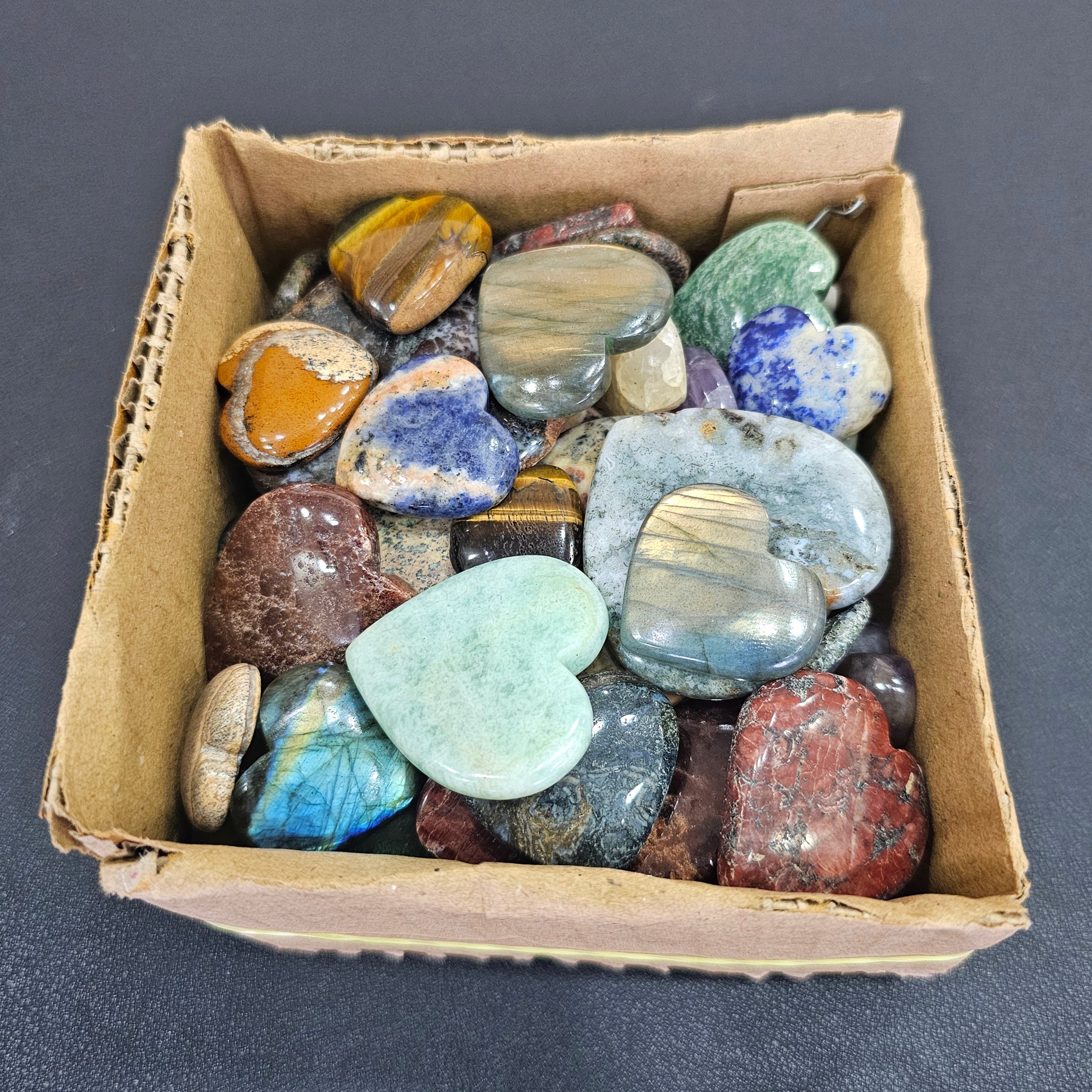 1KG Pack of Mix Heart Cabochon Set | 20-35mm | approx 100pcs - The LabradoriteKing