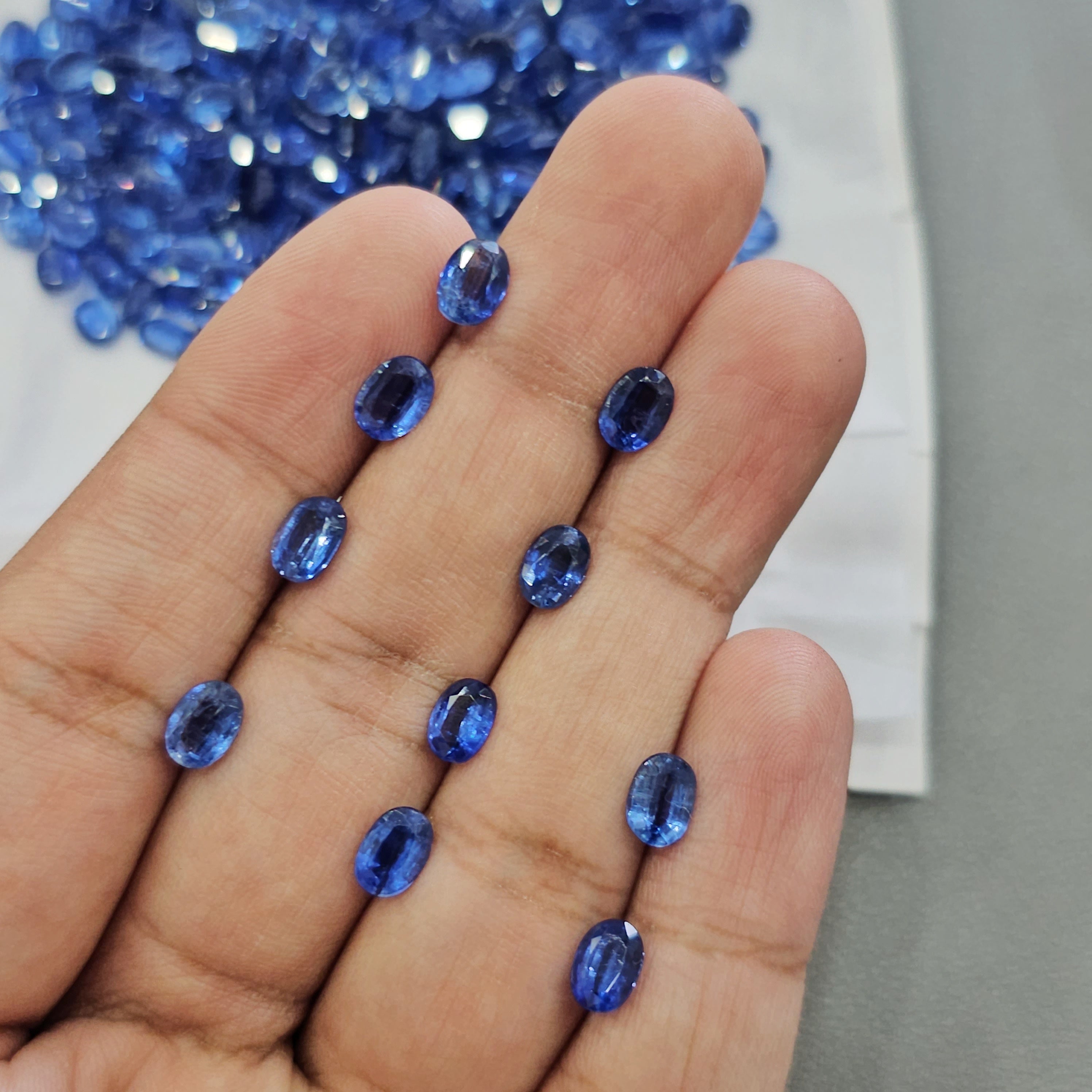 12 Pcs Kyanites | 7x5mm and 8x6mm | Faceted Royal Blue - The LabradoriteKing