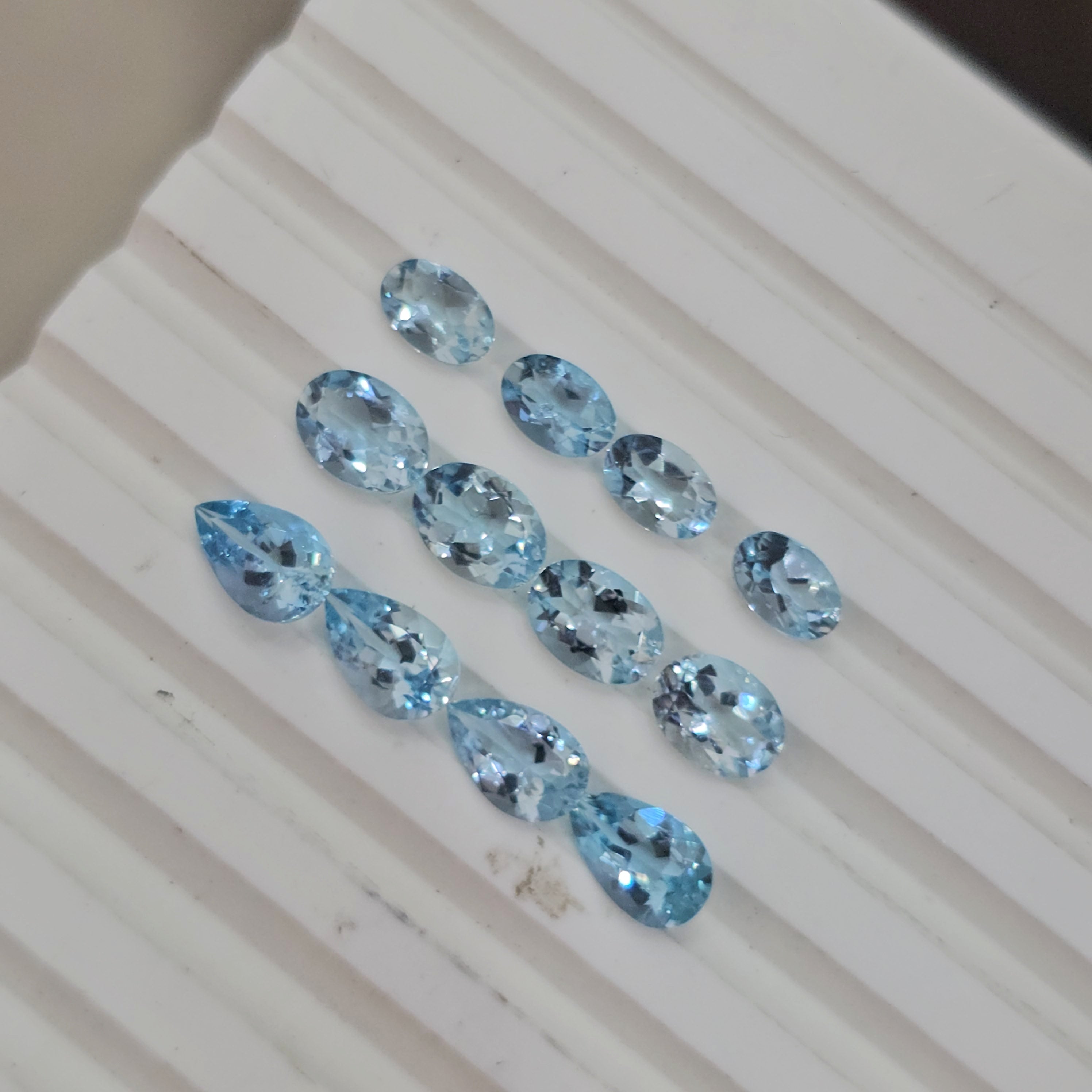 10 Pcs Natural Aquamarines | 6x4mm and 7x5mm | Deep Colour - The LabradoriteKing