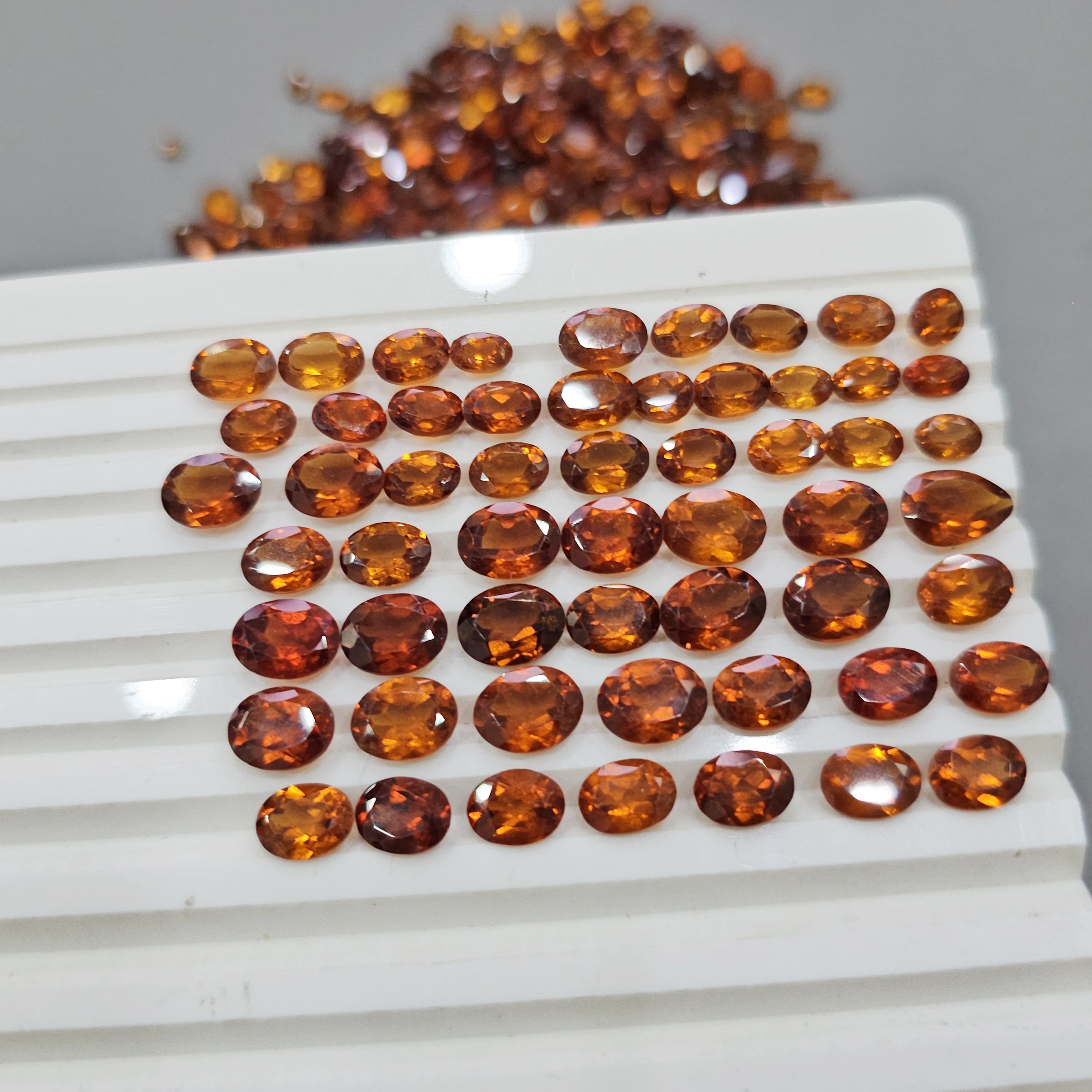 20 Pcs Hessonite Garnets | Fanta Color Garnets | Ovals 7mm, 8mm, 9mm - The LabradoriteKing