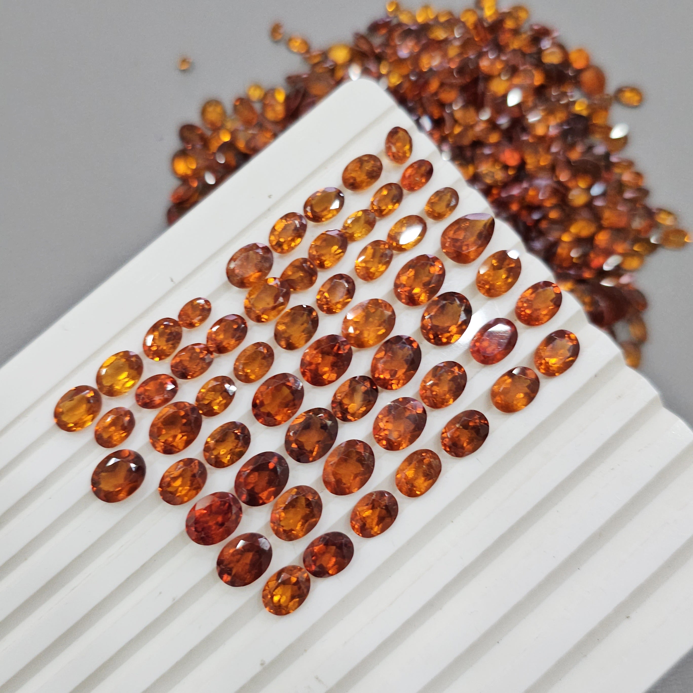 20 Pcs Hessonite Garnets | Fanta Color Garnets | Ovals 7mm, 8mm, 9mm - The LabradoriteKing