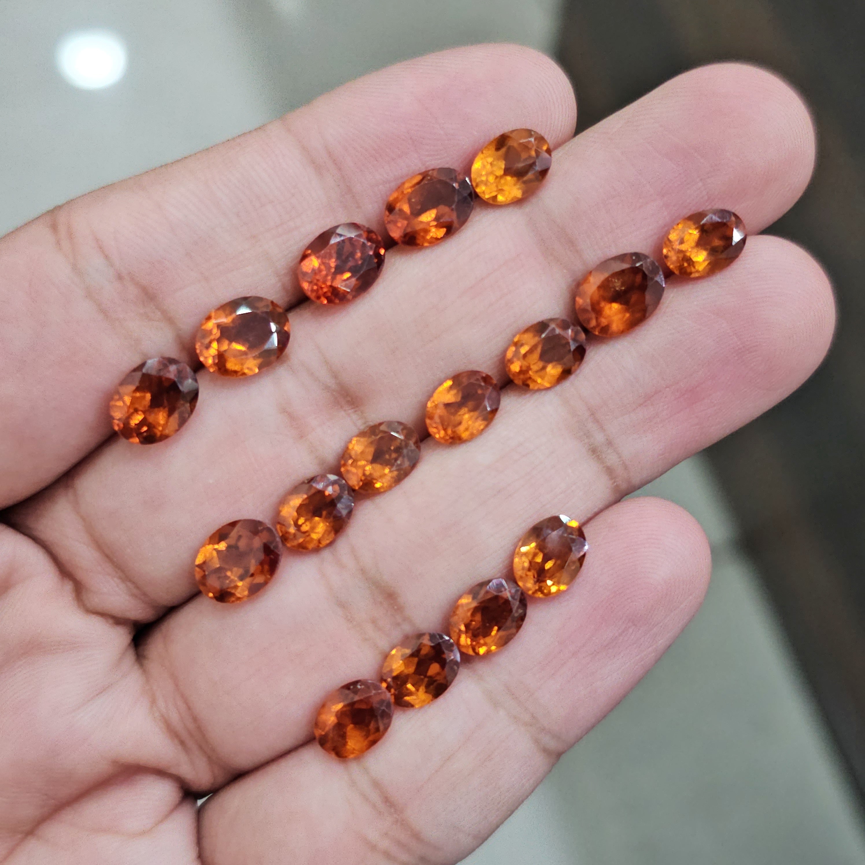 20 Pcs Hessonite Garnets | Fanta Color Garnets | Ovals 7mm, 8mm, 9mm - The LabradoriteKing