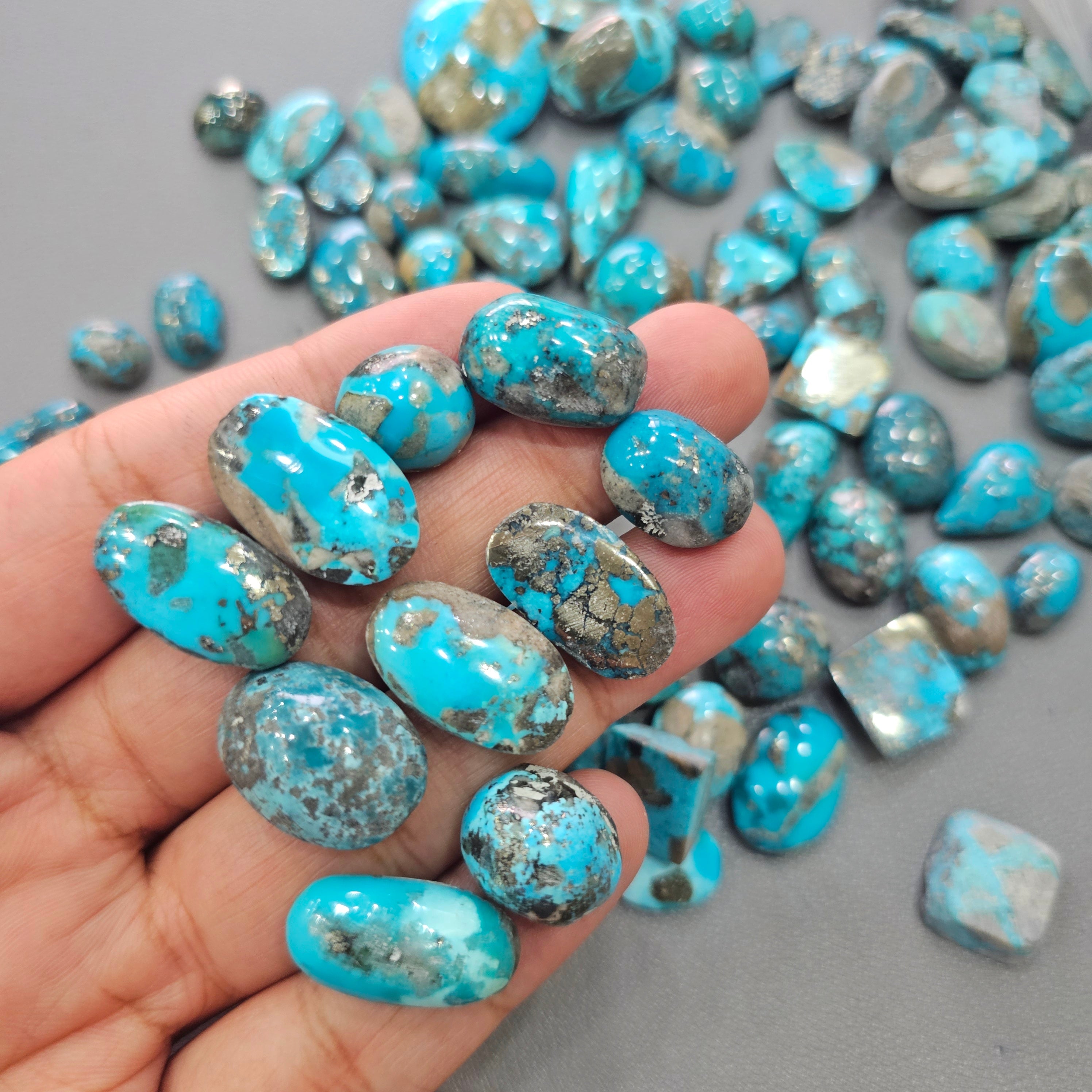 5 Pcs Of Turqouise Natural cabs | 18mm to 25mm sizes - The LabradoriteKing