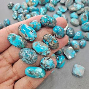 5 Pcs Of Turqouise Natural cabs | 18mm to 25mm sizes - The LabradoriteKing