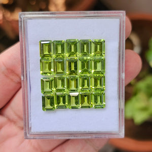 20 Pcs Of Natural Peridot Faceted | Shape: Emerald| Size: 6x8mm | Top Quality - The LabradoriteKing