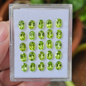 30 Pcs Of Natural Peridot Faceted | Shape: Oval| Size: 7x5mm - The LabradoriteKing