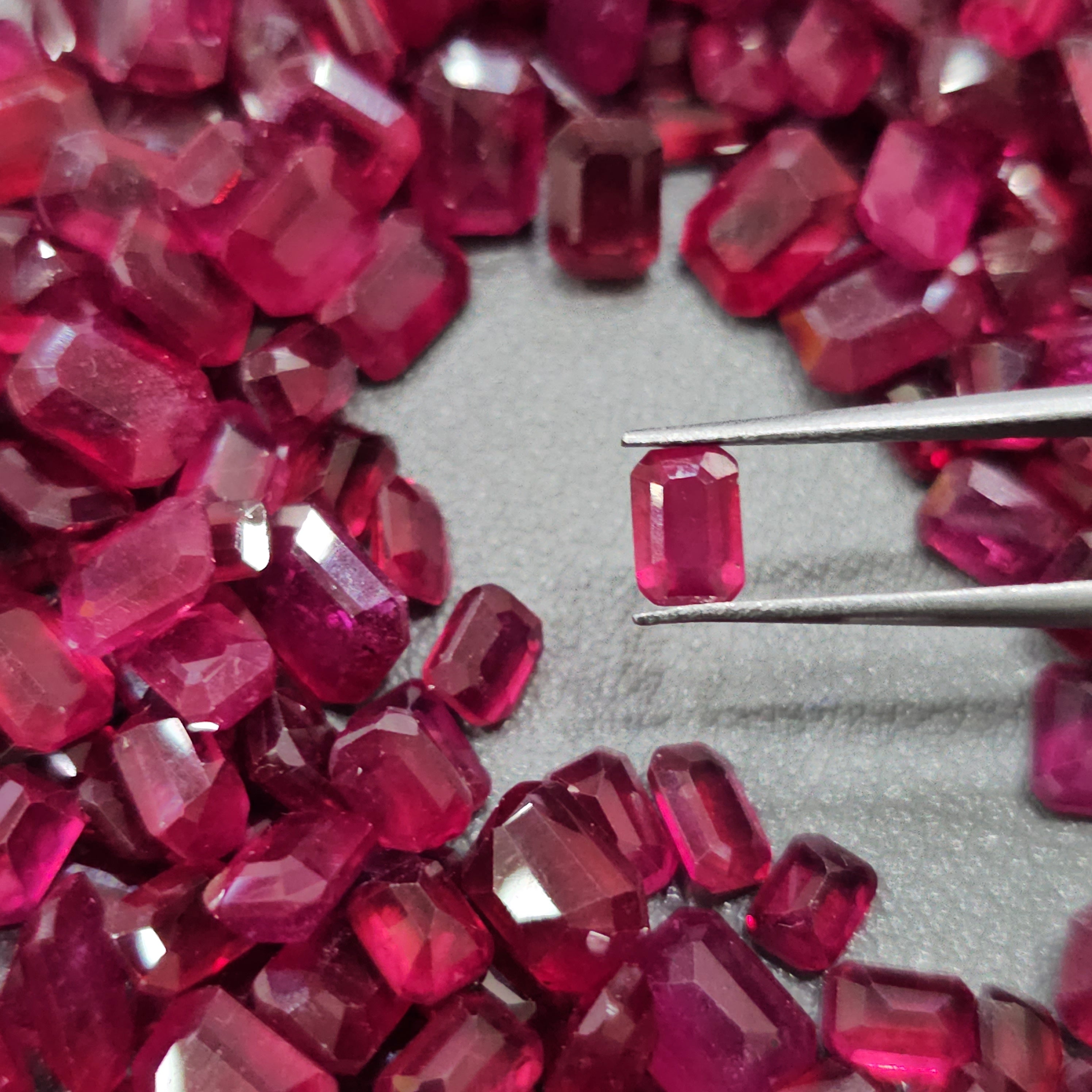 10 Pcs of Ruby Octagon shapes | 5x4mm, 7x5mm and 8x6mm - The LabradoriteKing