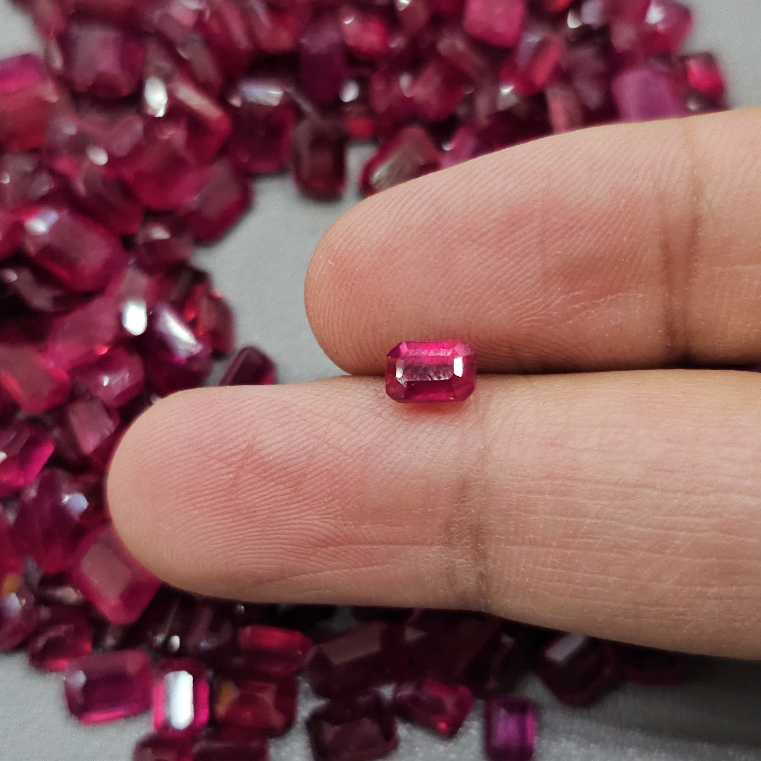 10 Pcs of Ruby Octagon shapes | 5x4mm, 7x5mm and 8x6mm - The LabradoriteKing