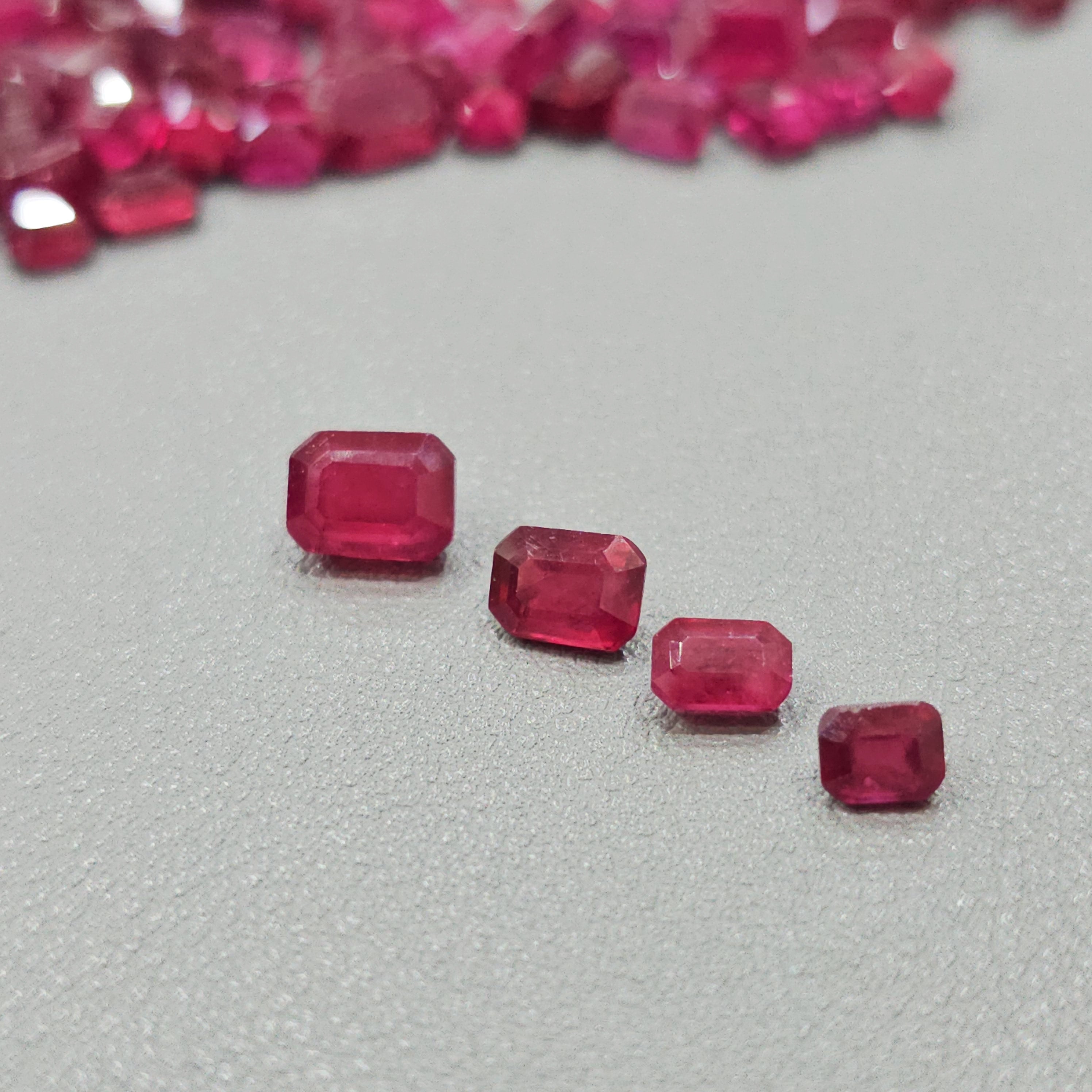 10 Pcs of Ruby Octagon shapes | 5x4mm, 7x5mm and 8x6mm - The LabradoriteKing