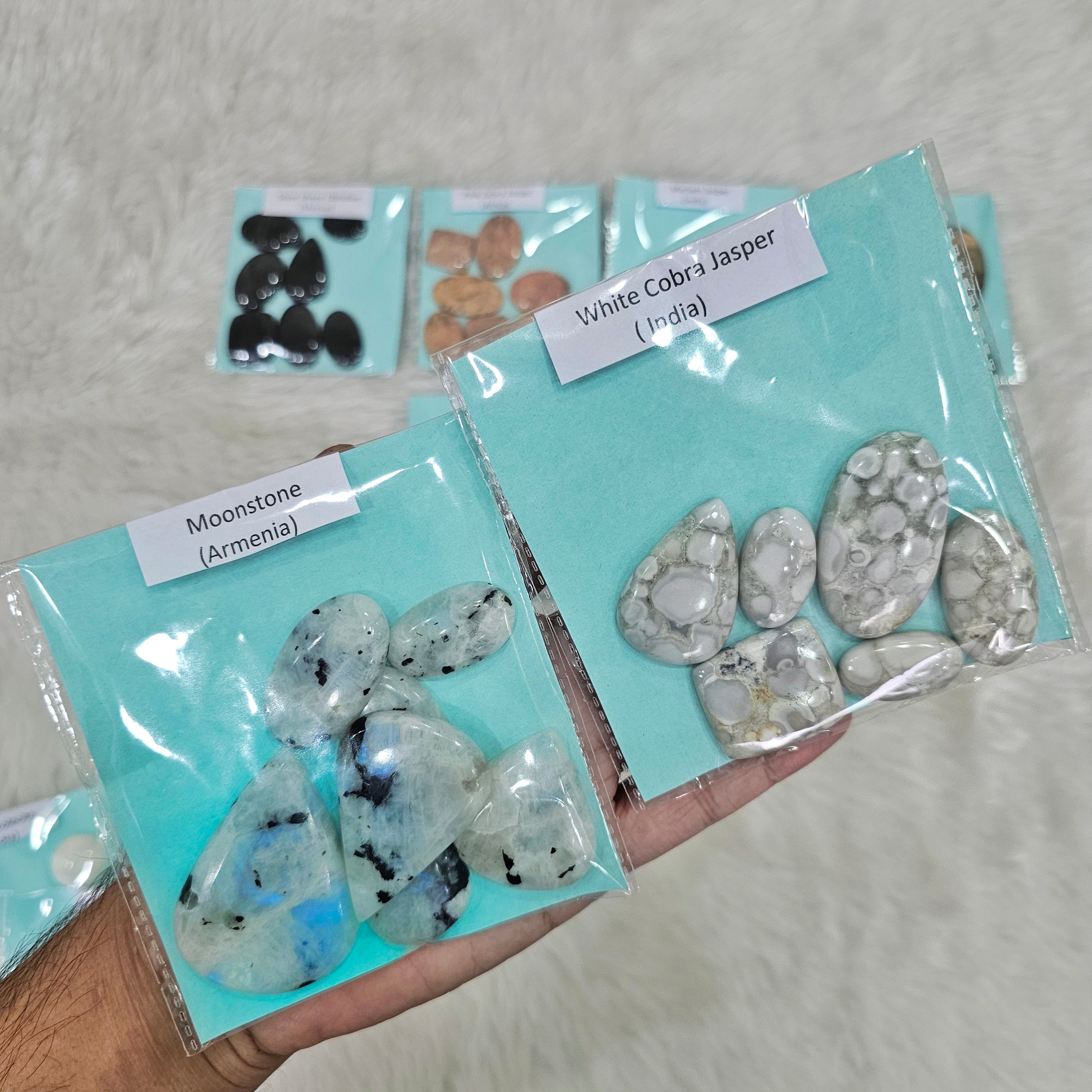 15 Sets of Exotic Gemstone cabochons | June Edition Box - The LabradoriteKing