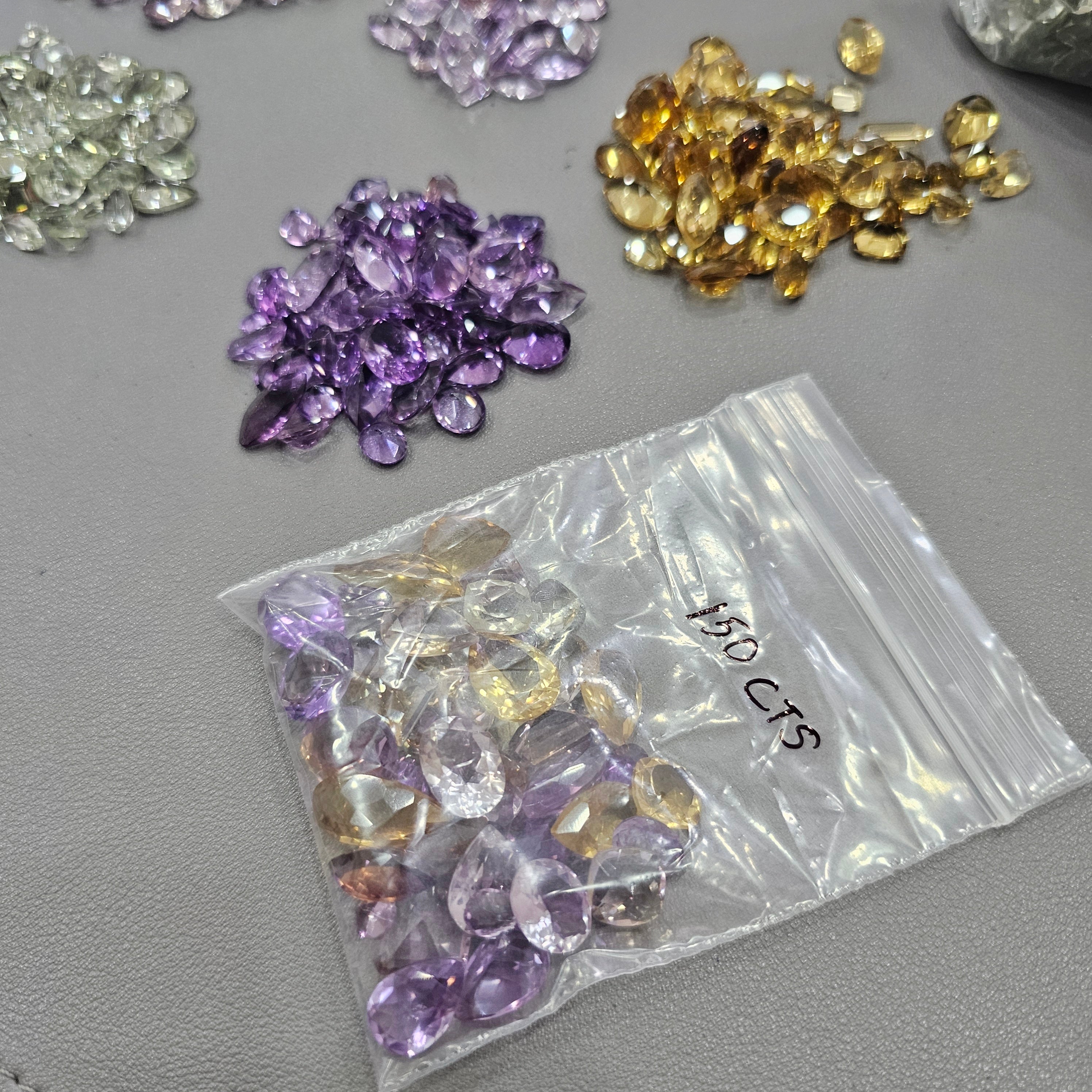 150 CaratsScoop of Lavender Amethyst, Green Amethyst, Ametrines, Citrines | 40-50 Pcs | 10mm -15mm - The LabradoriteKing