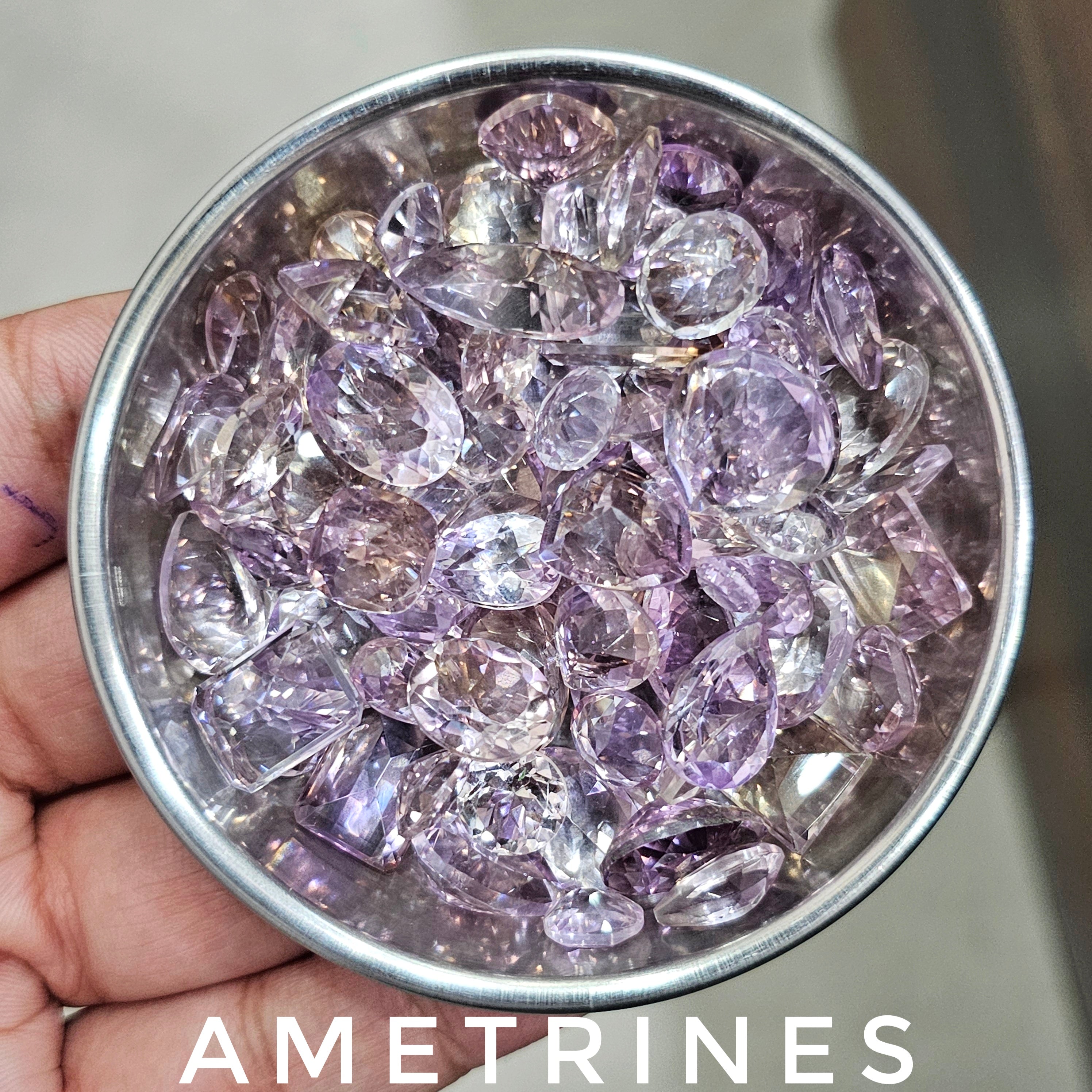 150 CaratsScoop of Lavender Amethyst, Green Amethyst, Ametrines, Citrines | 40-50 Pcs | 10mm -15mm