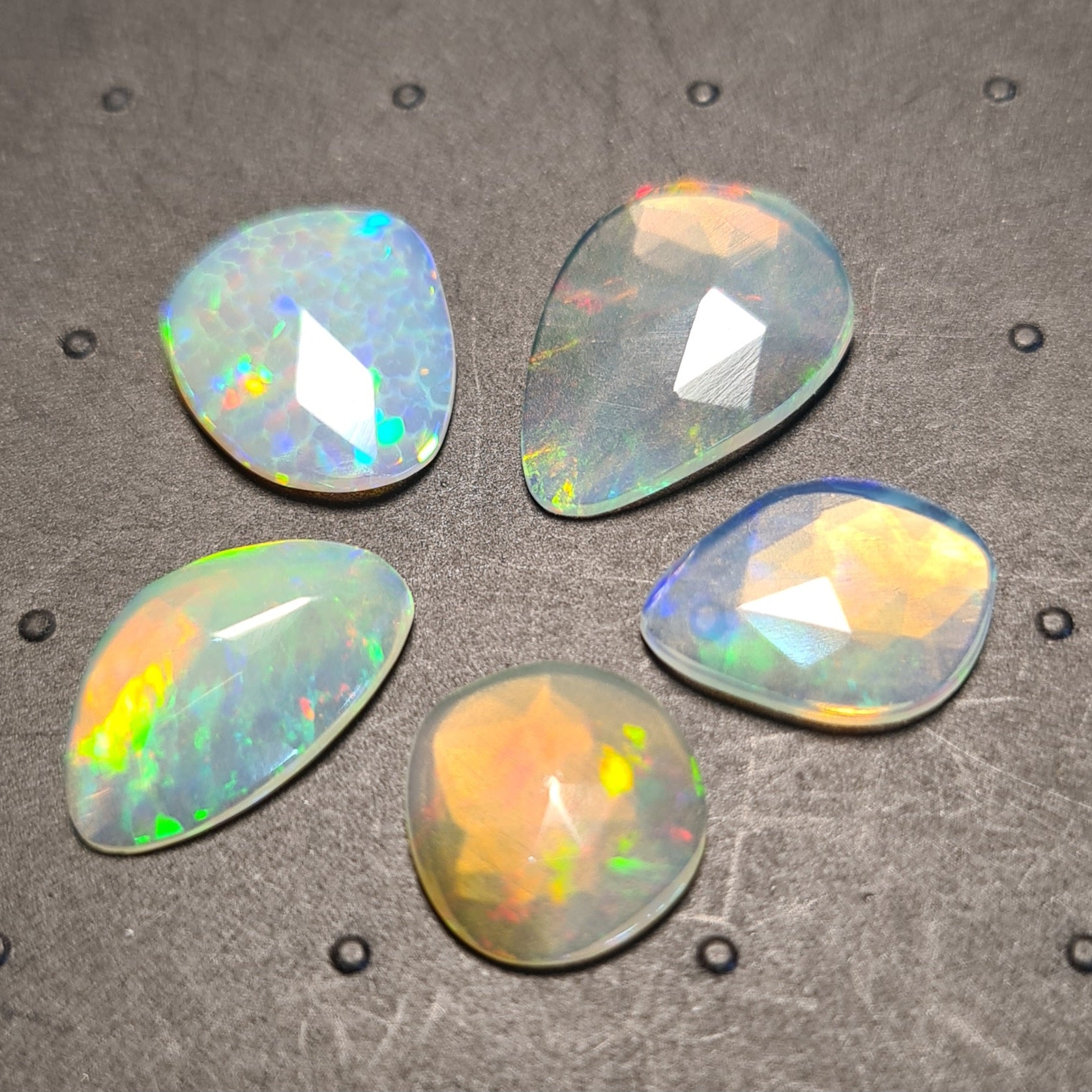 5 pcs Natural Ethiopian Opal Rose Cuts | Fancy Shape | Size:11-16mm - The LabradoriteKing