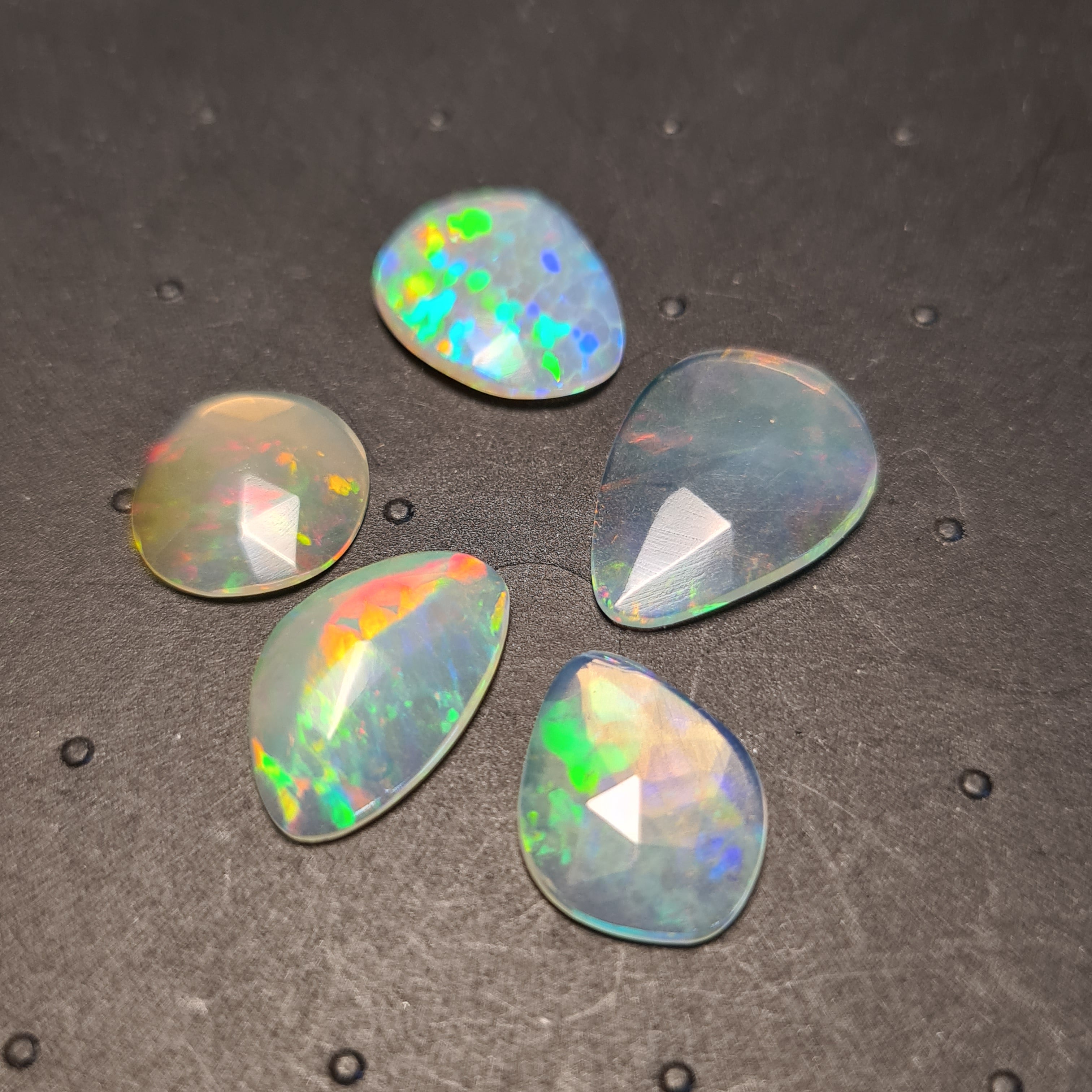 5 pcs Natural Ethiopian Opal Rose Cuts | Fancy Shape | Size:11-16mm - The LabradoriteKing