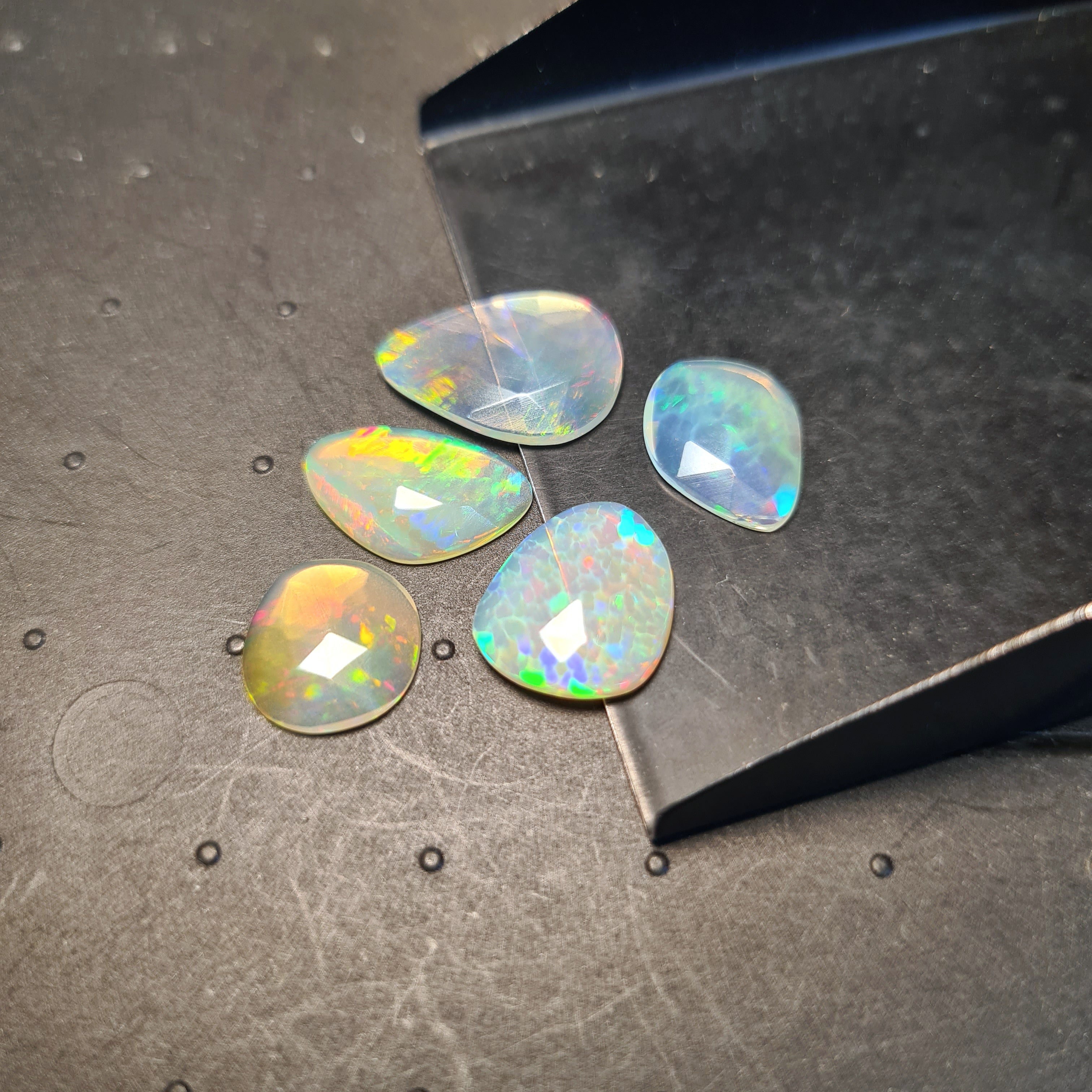 5 pcs Natural Ethiopian Opal Rose Cuts | Fancy Shape | Size:11-16mm - The LabradoriteKing