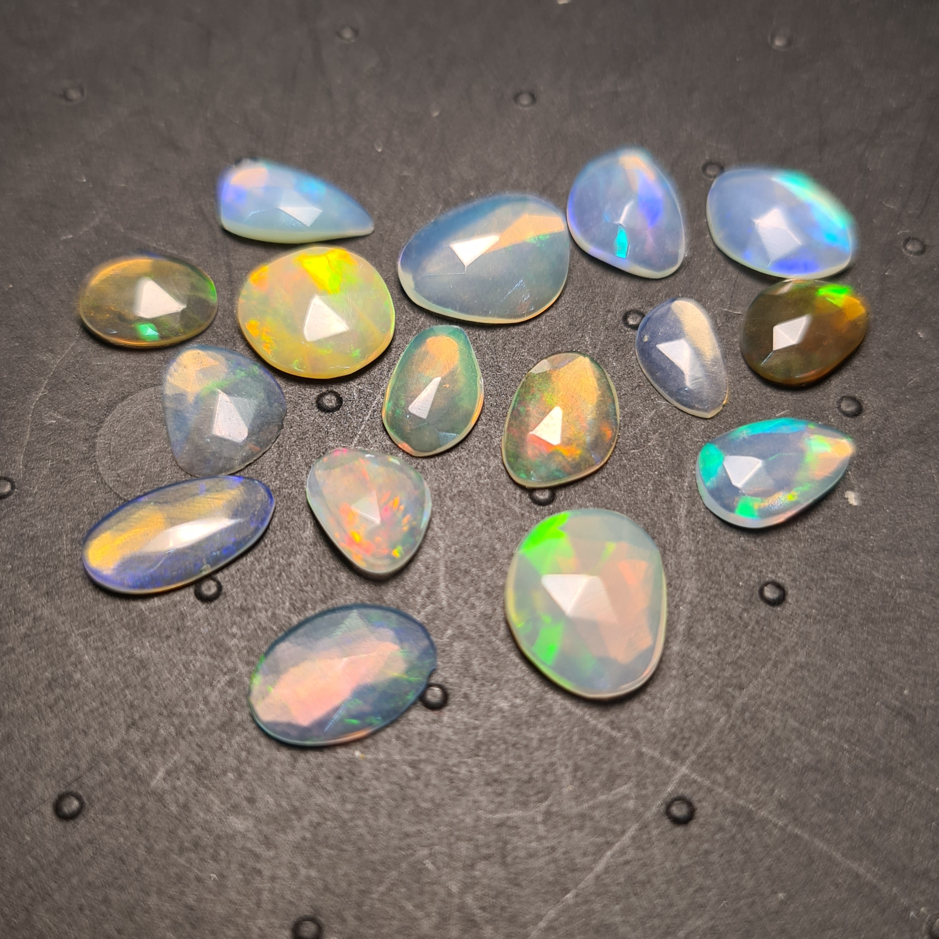 18 pcs Natural Ethiopian Opal Rose Cuts | Fancy Shape | Size:8-15mm - The LabradoriteKing