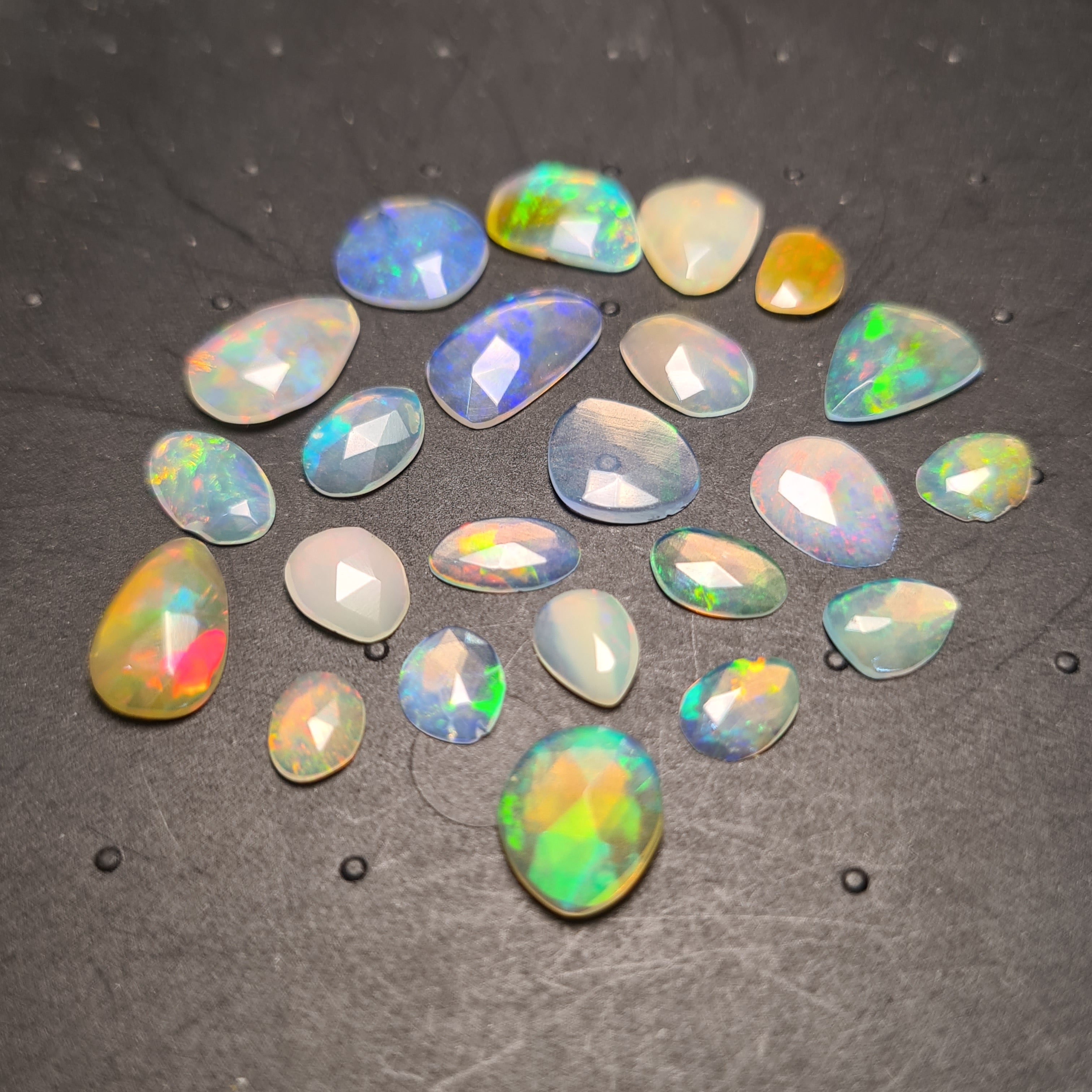 23 pcs Natural Ethiopian Opal Rose Cuts | Fancy Shape | Size:9-13mm - The LabradoriteKing