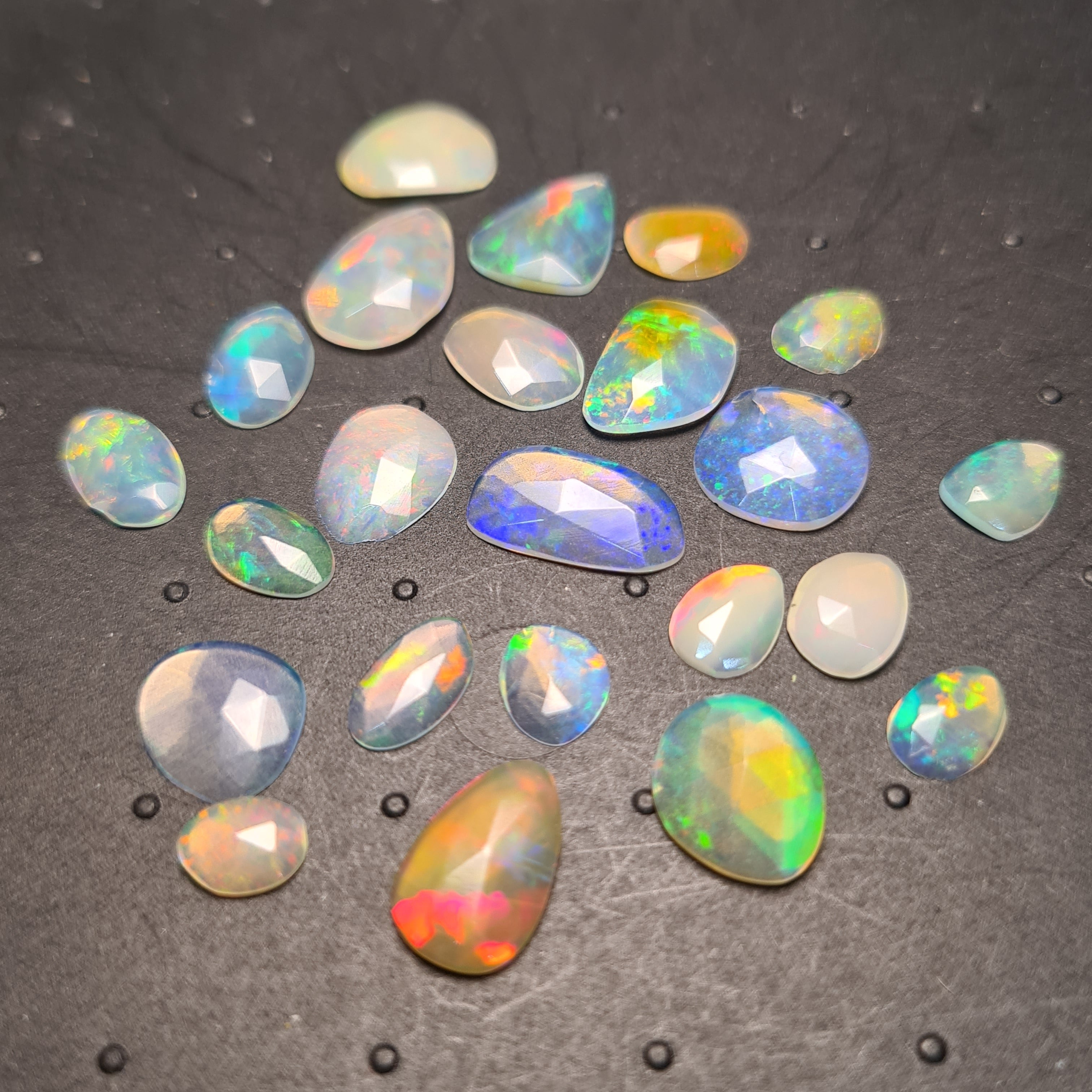 23 pcs Natural Ethiopian Opal Rose Cuts | Fancy Shape | Size:9-13mm - The LabradoriteKing