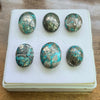 6 Pcs Of Natural Turquoise Cabochon | Oval |  Size:22-27mm