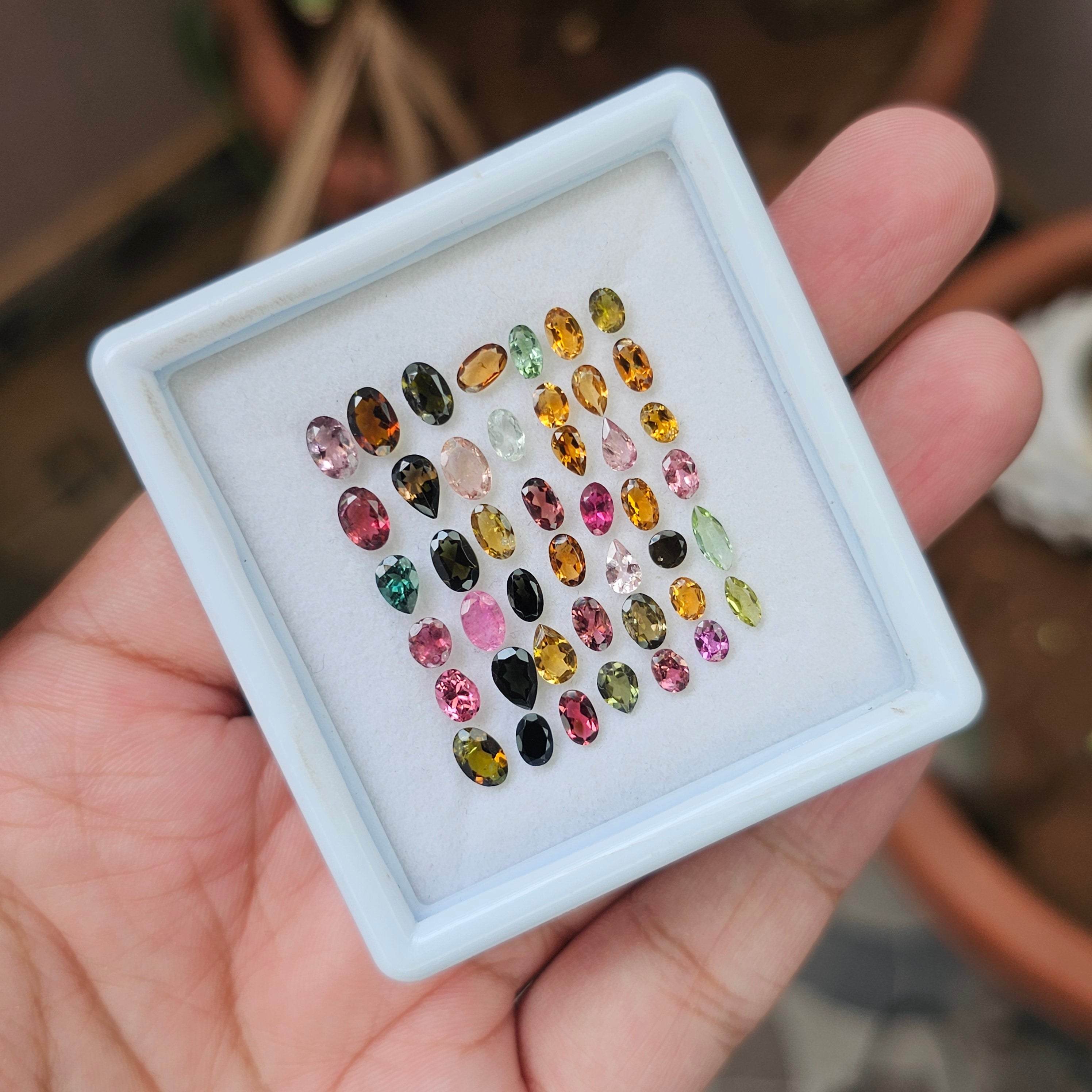 44 Pcs Of Natural Multi Tourmaline Faceted | Shape: Mix | Size:4-6mm