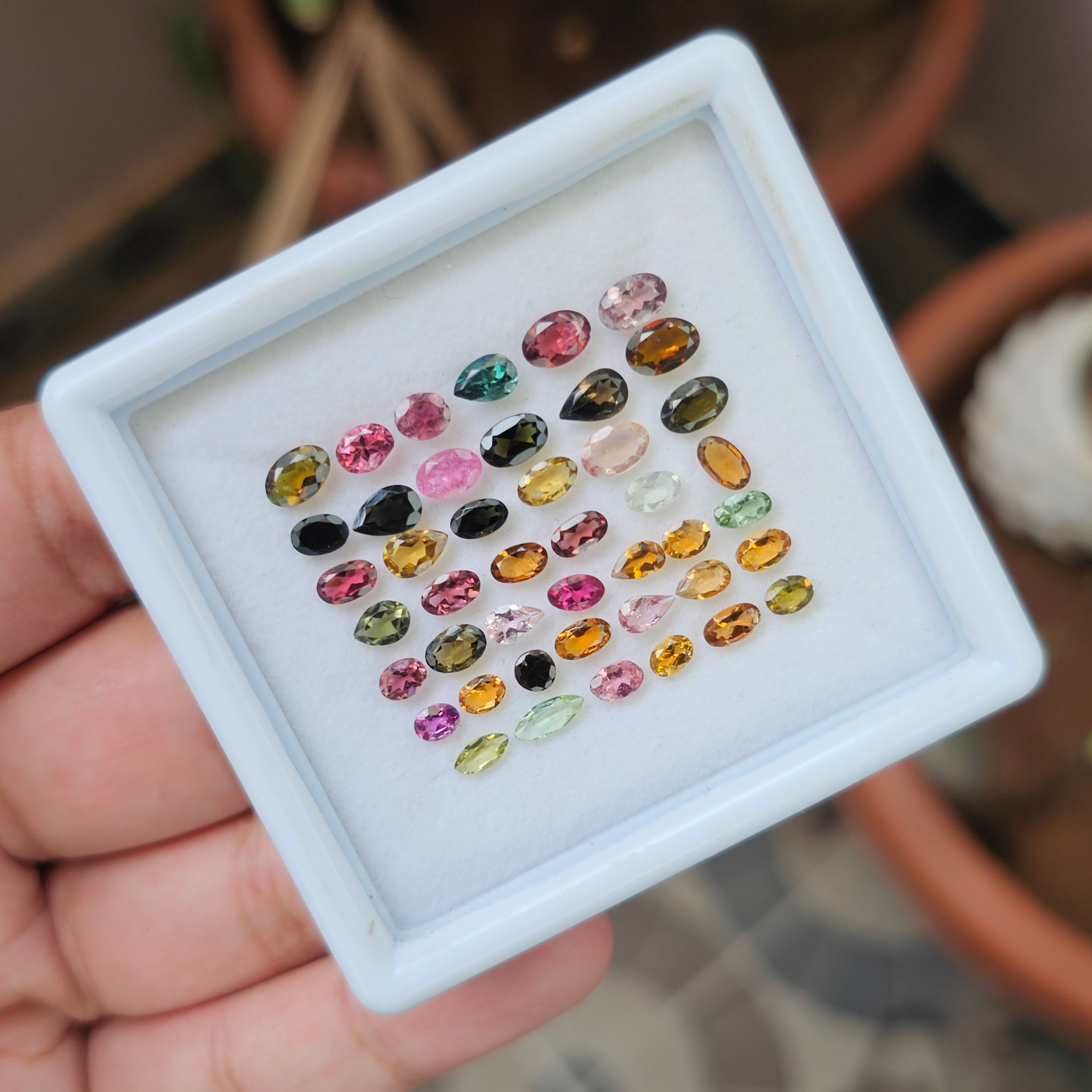 44 Pcs Of Natural Multi Tourmaline Faceted | Shape: Mix | Size:4-6mm