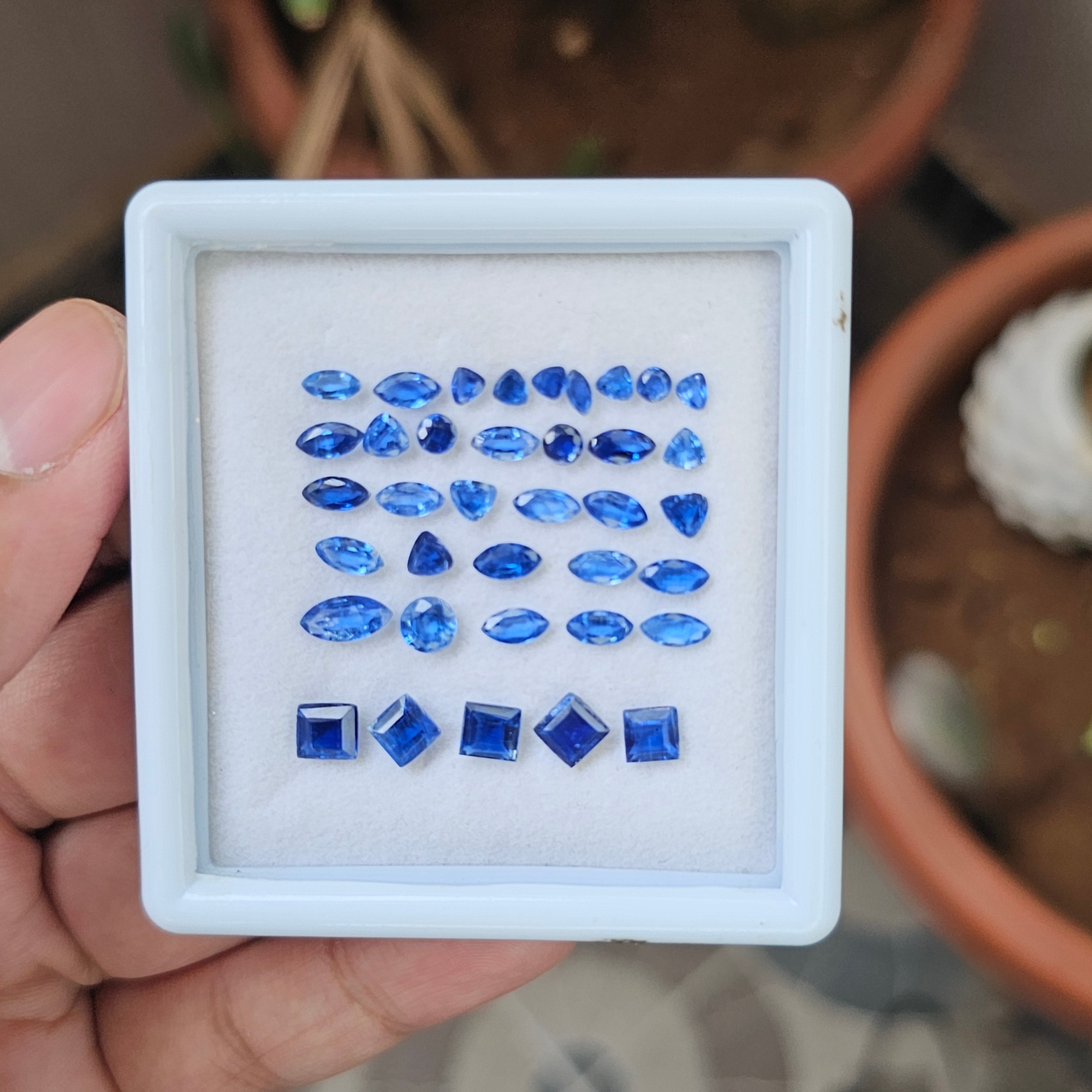 37 Pcs Natural Kyanite Gemstone Faceted Shape: Mix | Size: 3-8mm