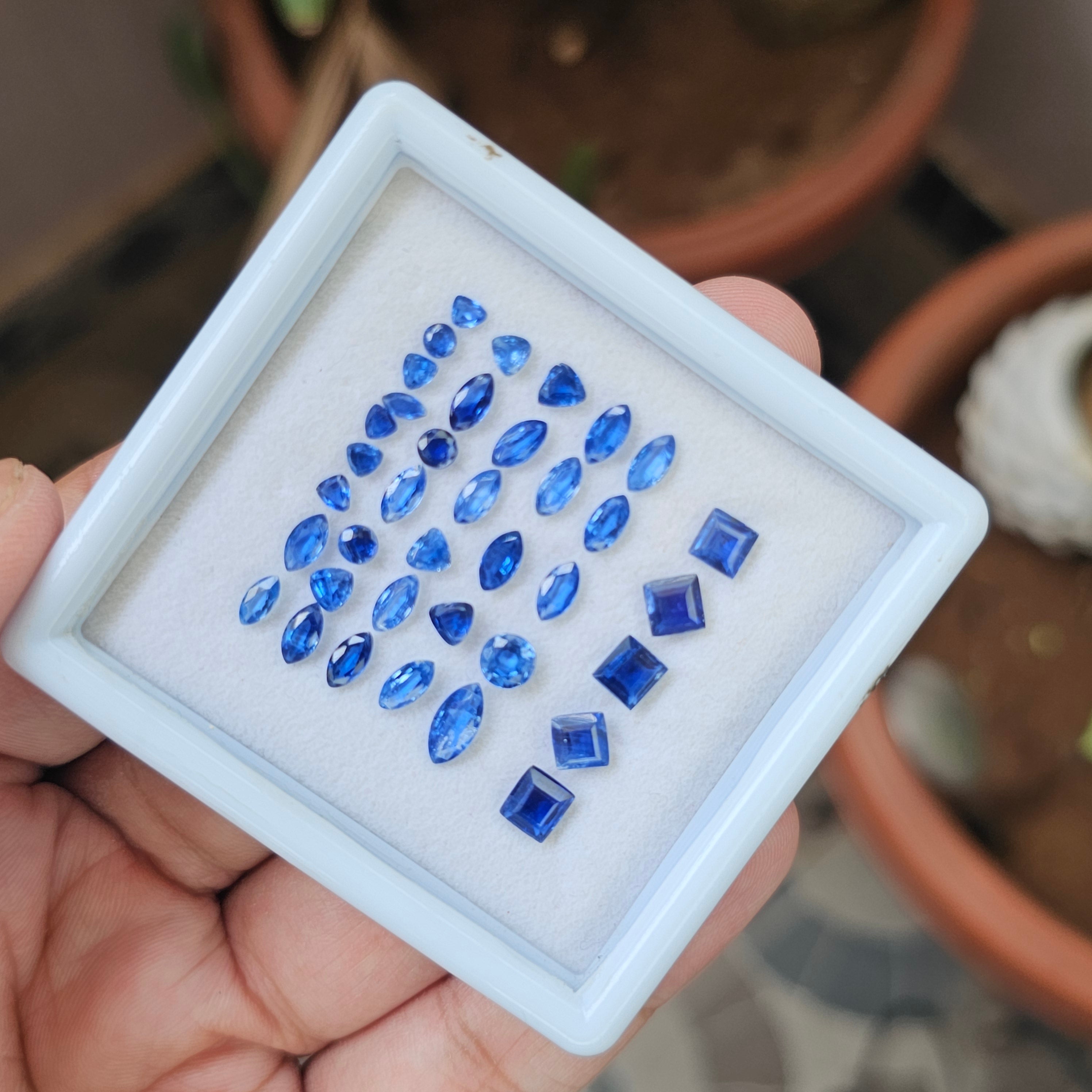 37 Pcs Natural Kyanite Gemstone Faceted Shape: Mix | Size: 3-8mm