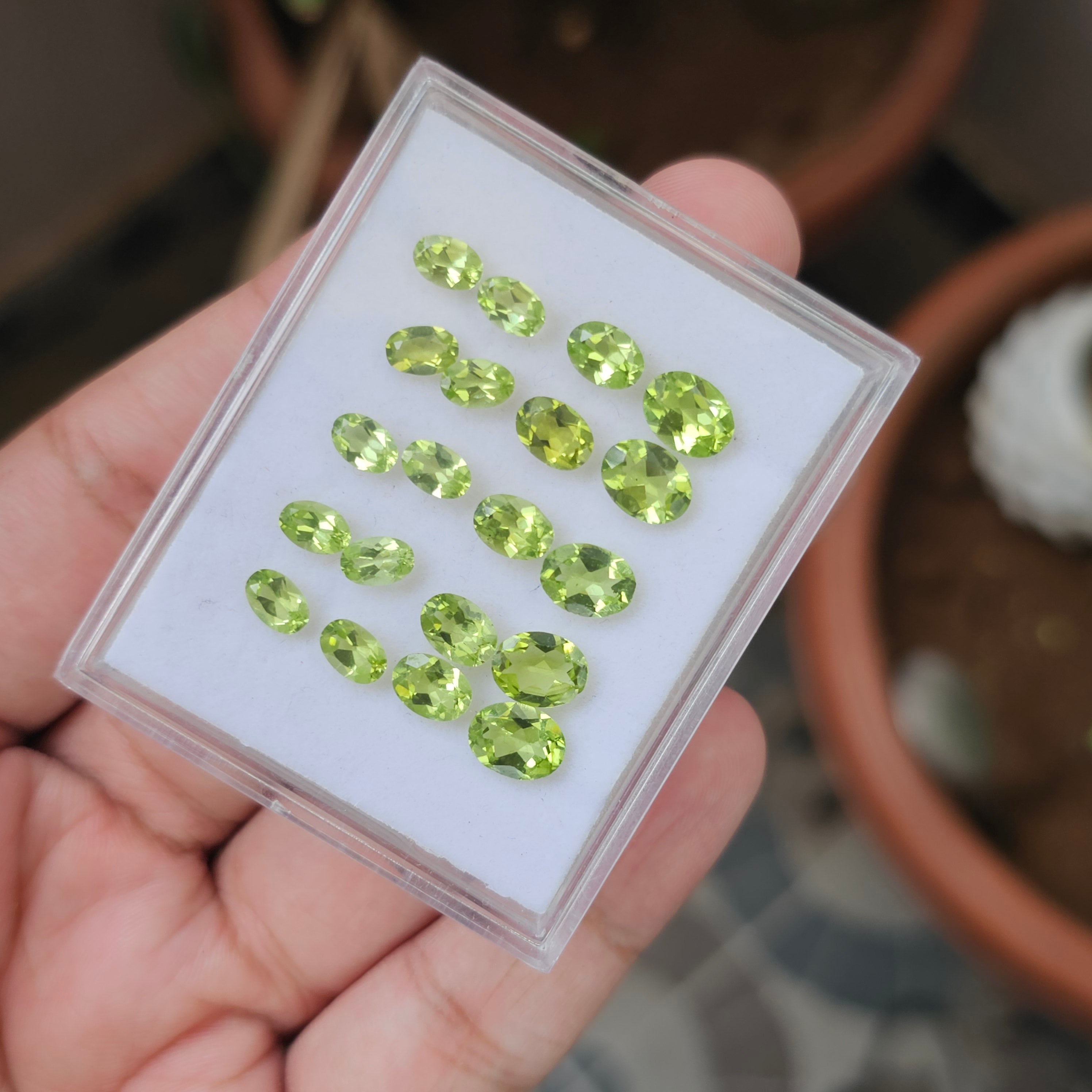 20 Pcs Of Natural Peridot Faceted | Shape: Oval | Size: 6-8mm - The LabradoriteKing