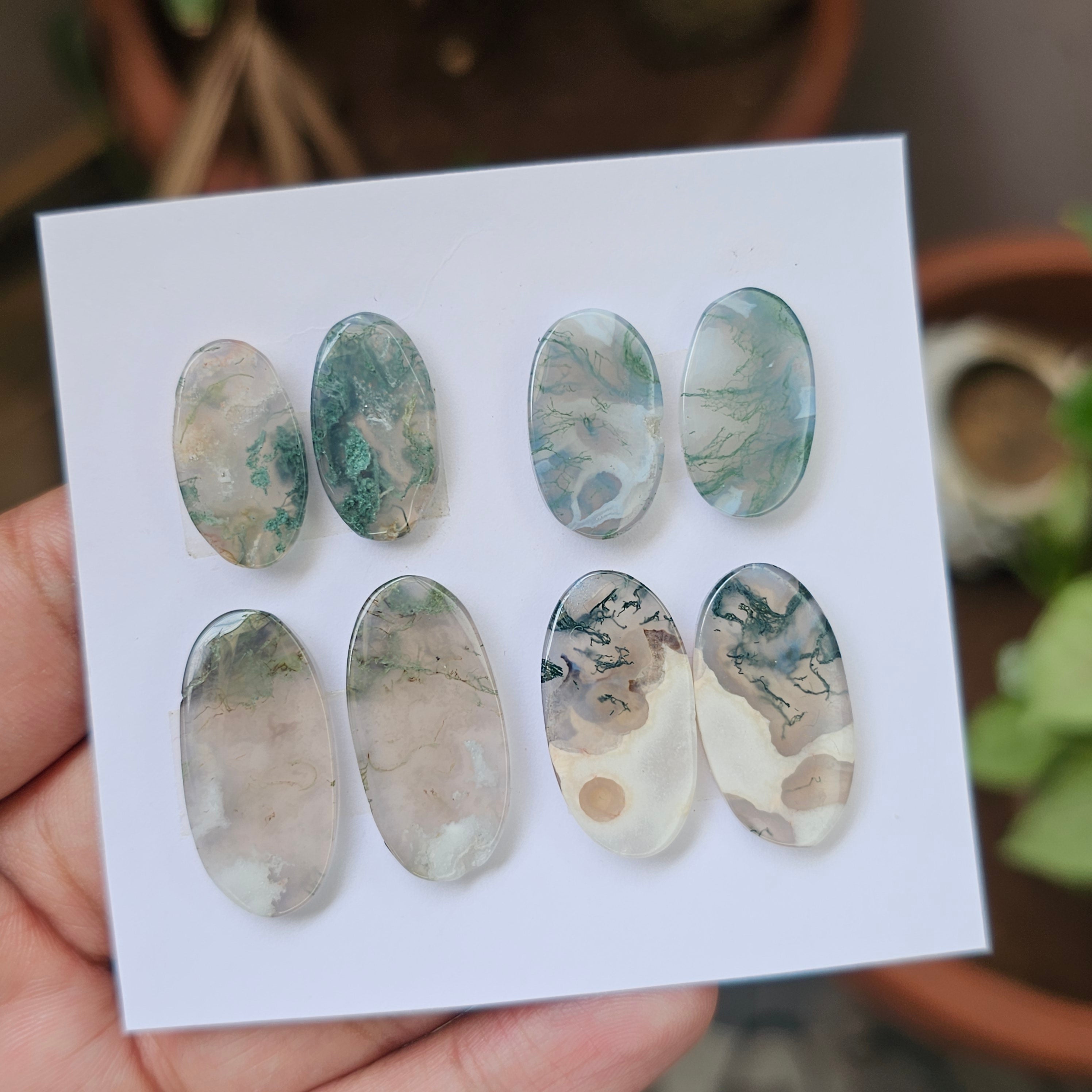 1 Card Of Natural Mass Agate Cabochon| Shape: Oval | Size:21-29mm - The LabradoriteKing