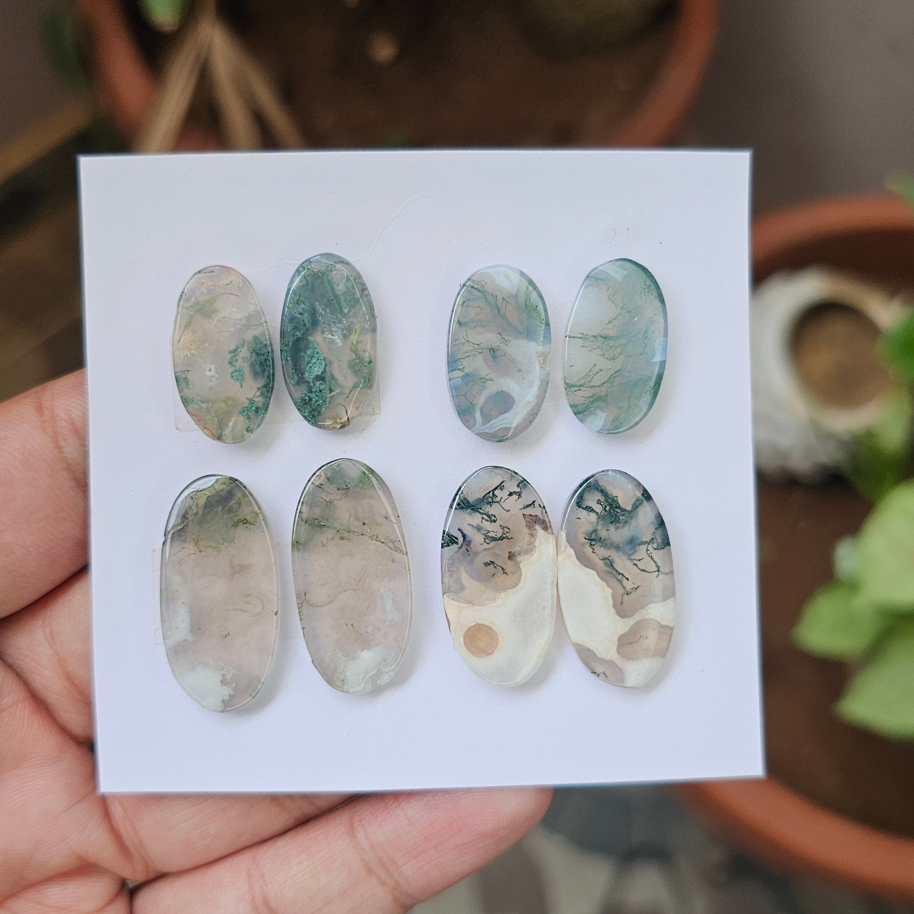 1 Card Of Natural Mass Agate Cabochon| Shape: Oval | Size:21-29mm - The LabradoriteKing