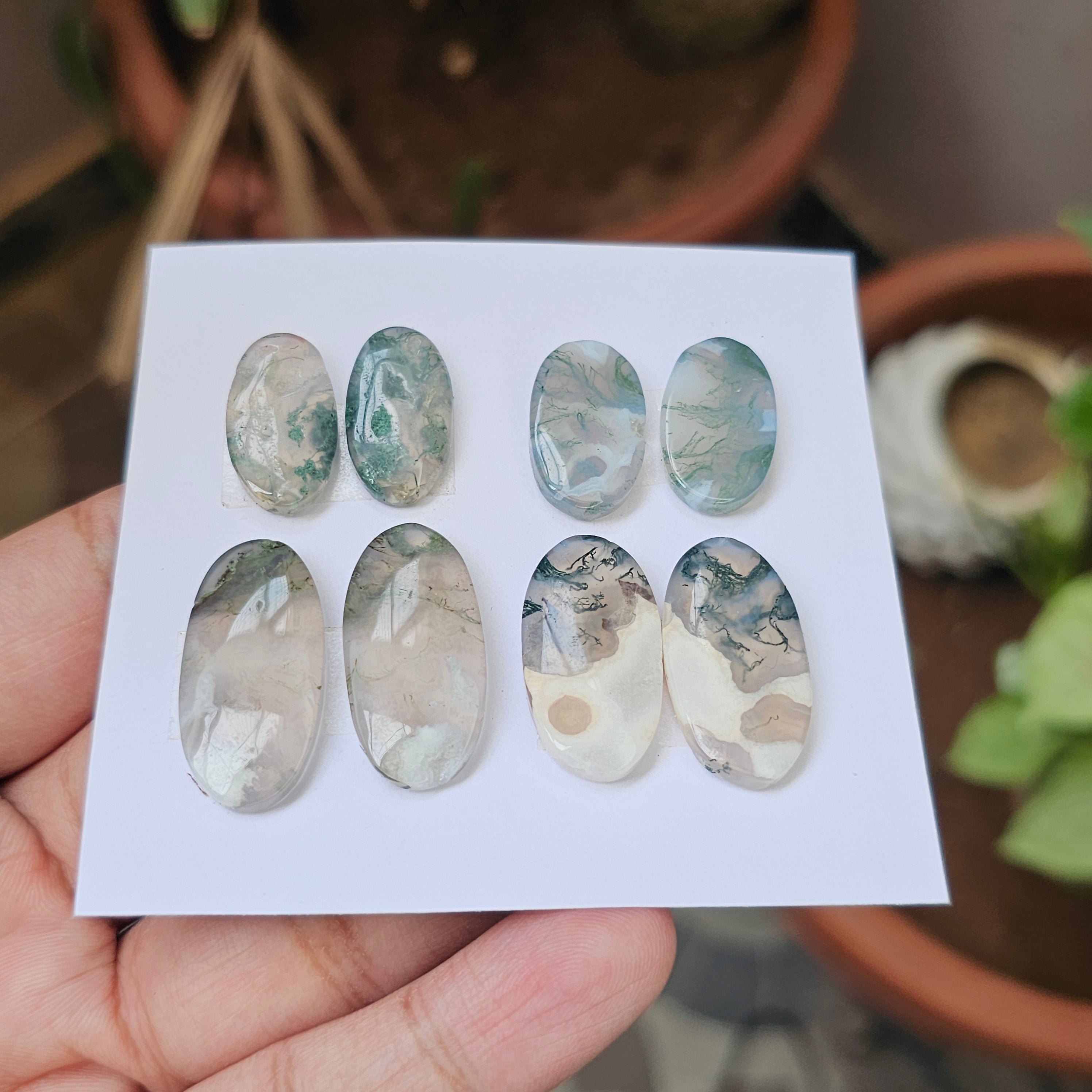 1 Card Of Natural Mass Agate Cabochon| Shape: Oval | Size:21-29mm - The LabradoriteKing