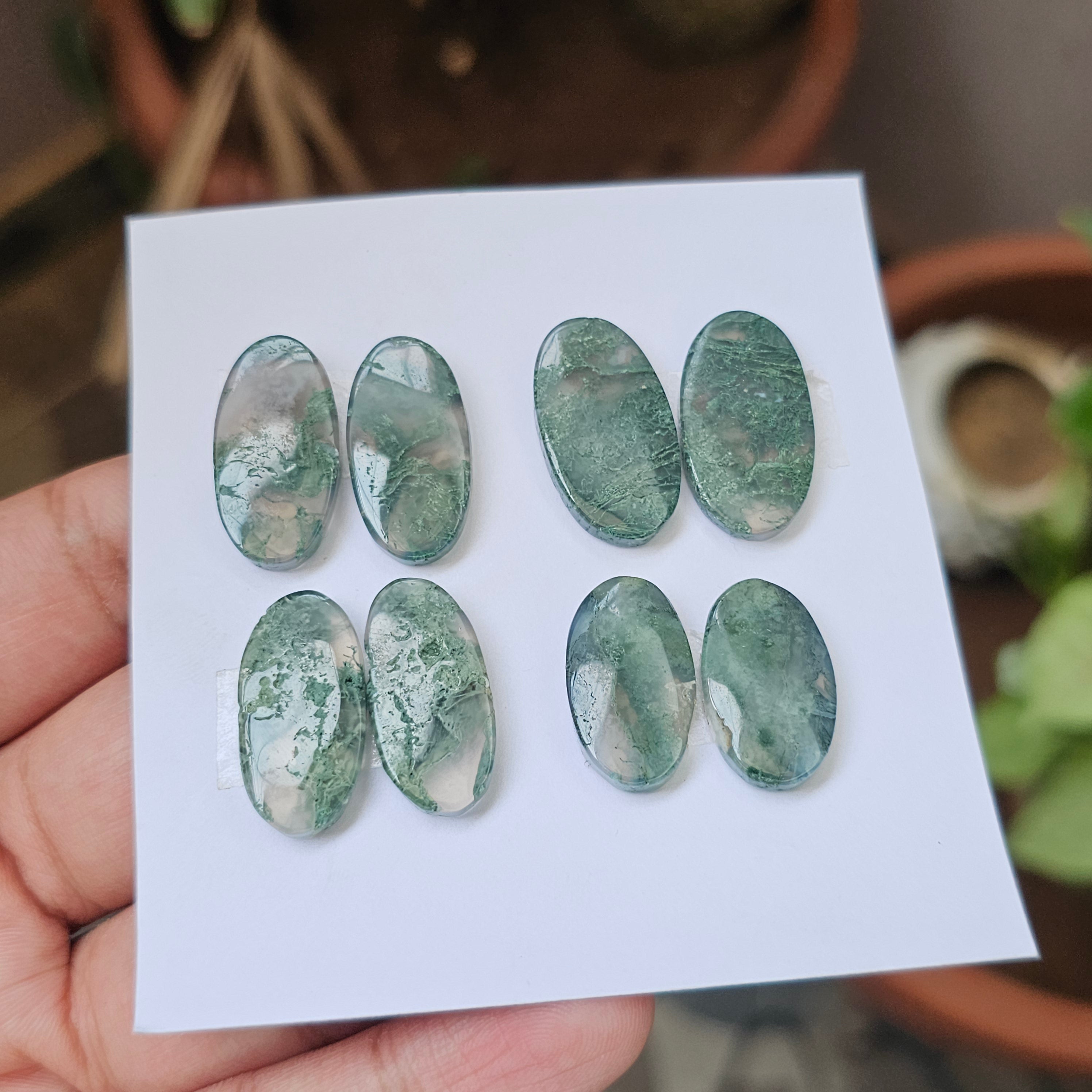 1 Card Of Natural Mass Agate Cabochon| Shape: Oval | Size:21-25mm - The LabradoriteKing