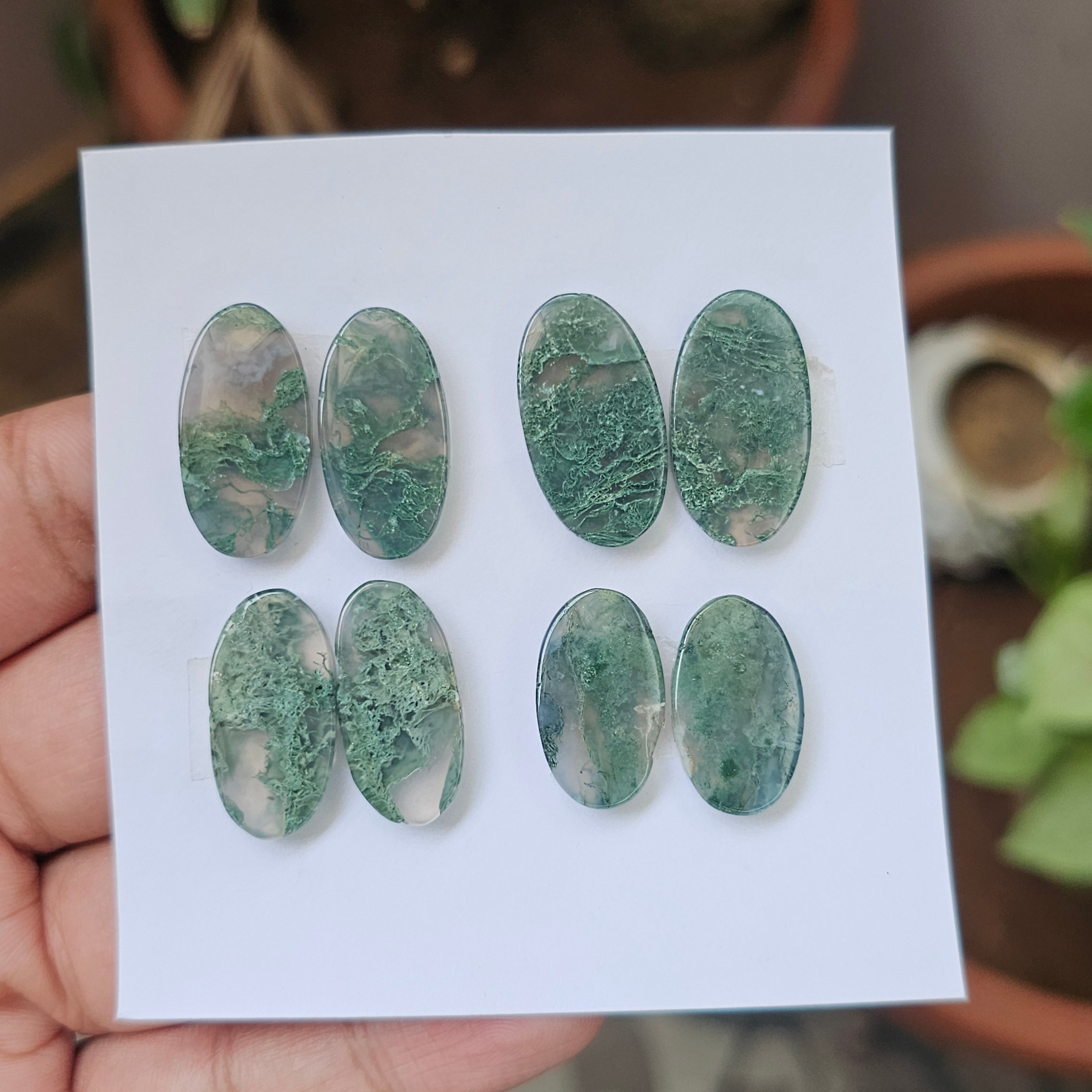 1 Card Of Natural Mass Agate Cabochon| Shape: Oval | Size:21-25mm - The LabradoriteKing