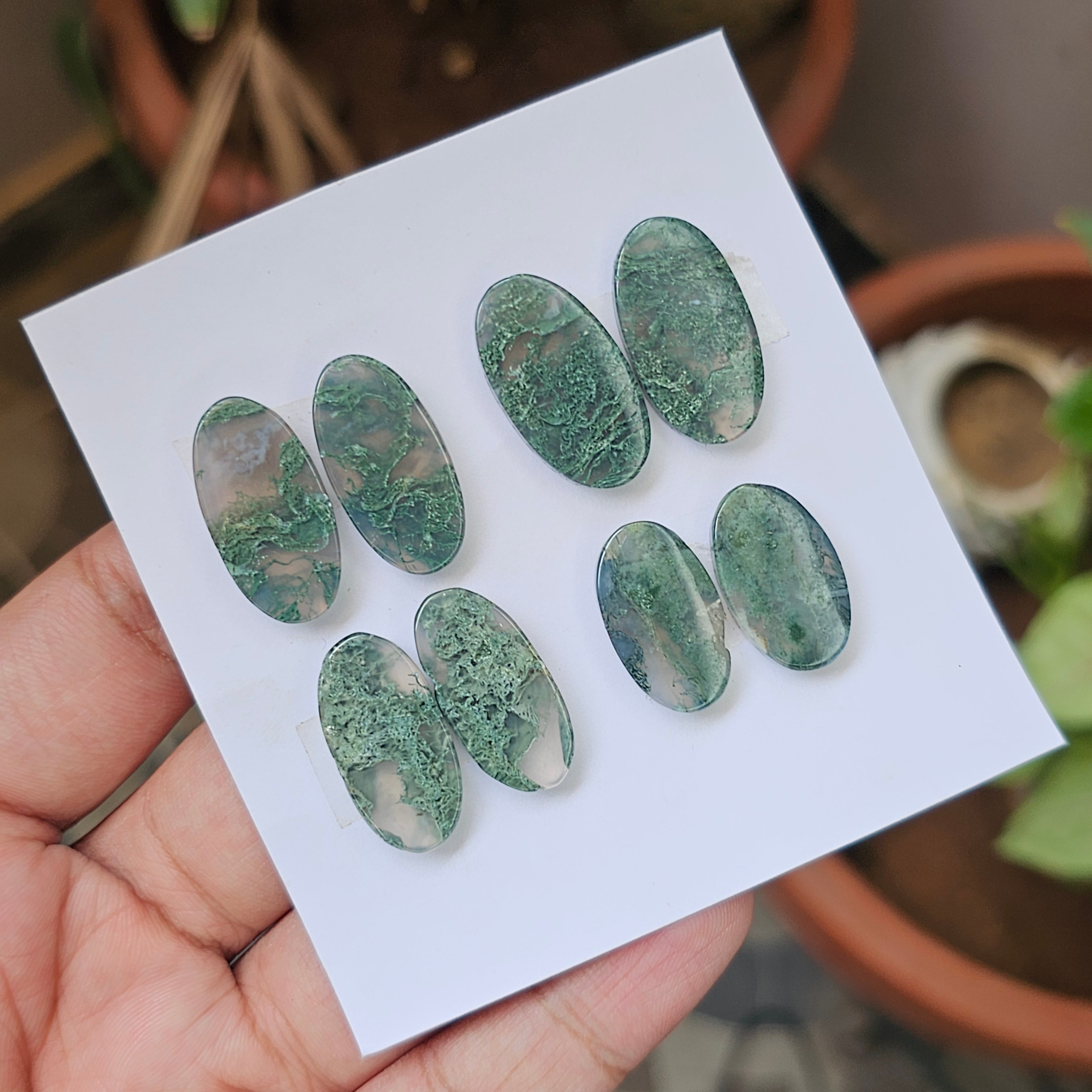 1 Card Of Natural Mass Agate Cabochon| Shape: Oval | Size:21-25mm - The LabradoriteKing