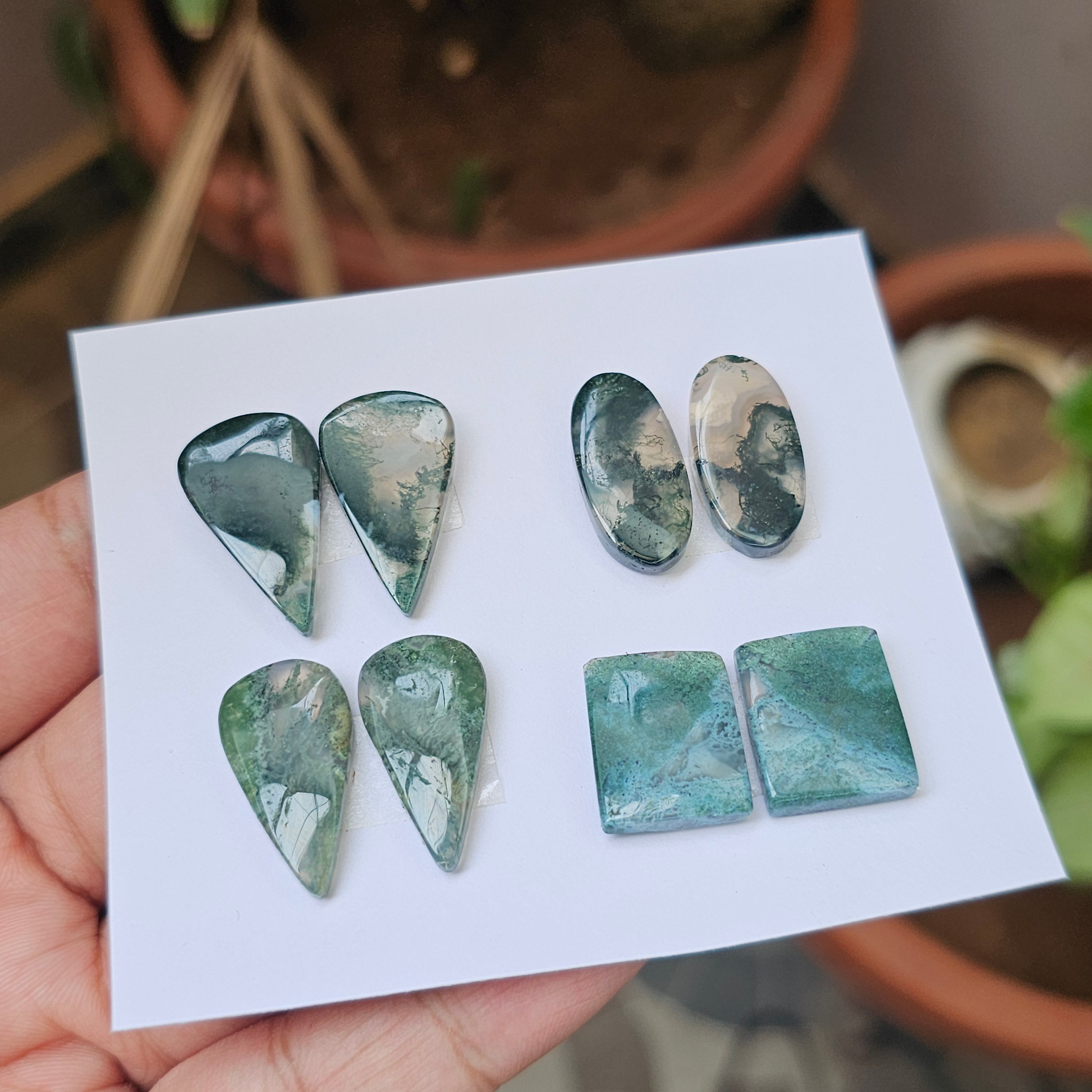 1 Card Of Natural Mass Agate Cabochon| Shape: Mix | Size:17-26mm