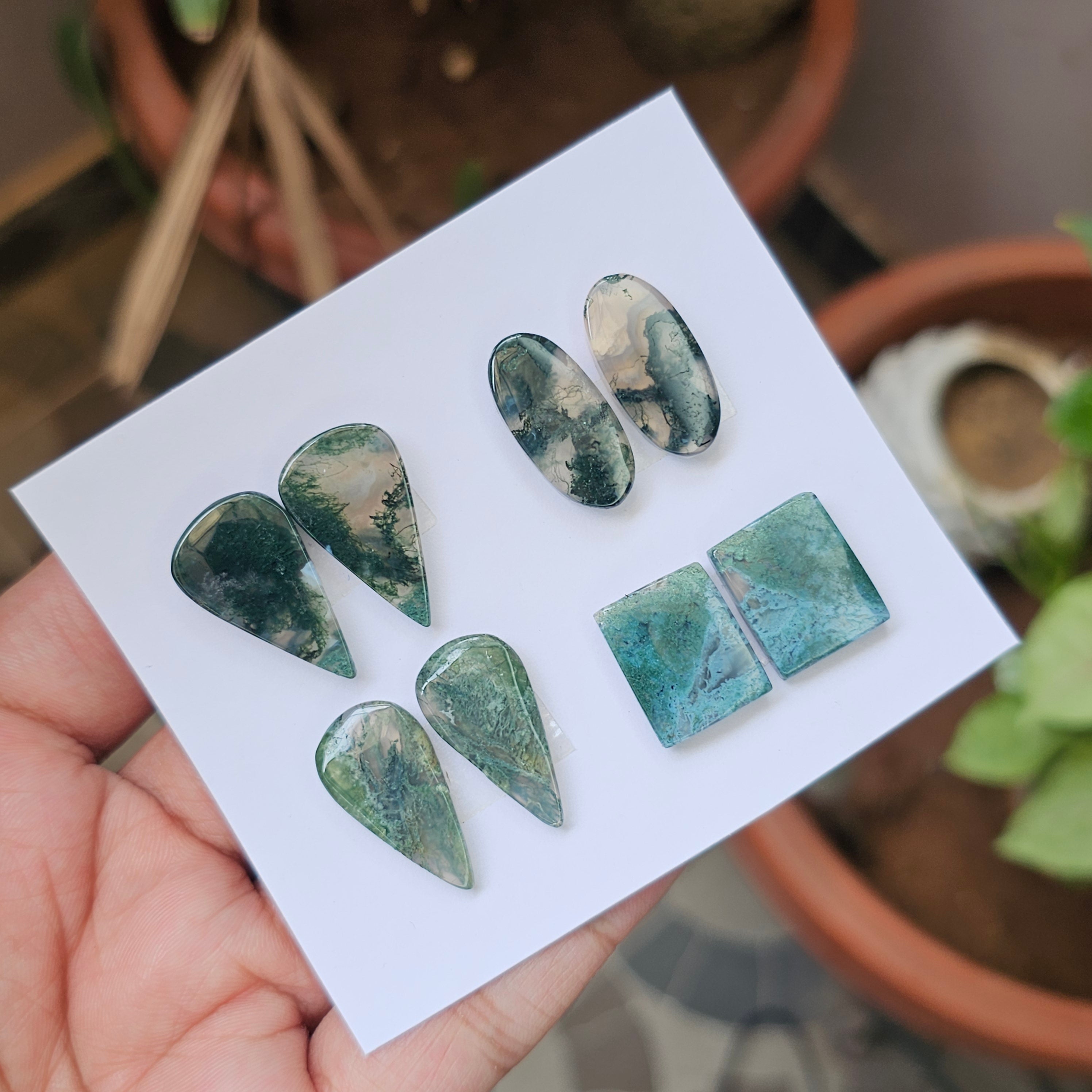 1 Card Of Natural Mass Agate Cabochon| Shape: Mix | Size:17-26mm - The LabradoriteKing