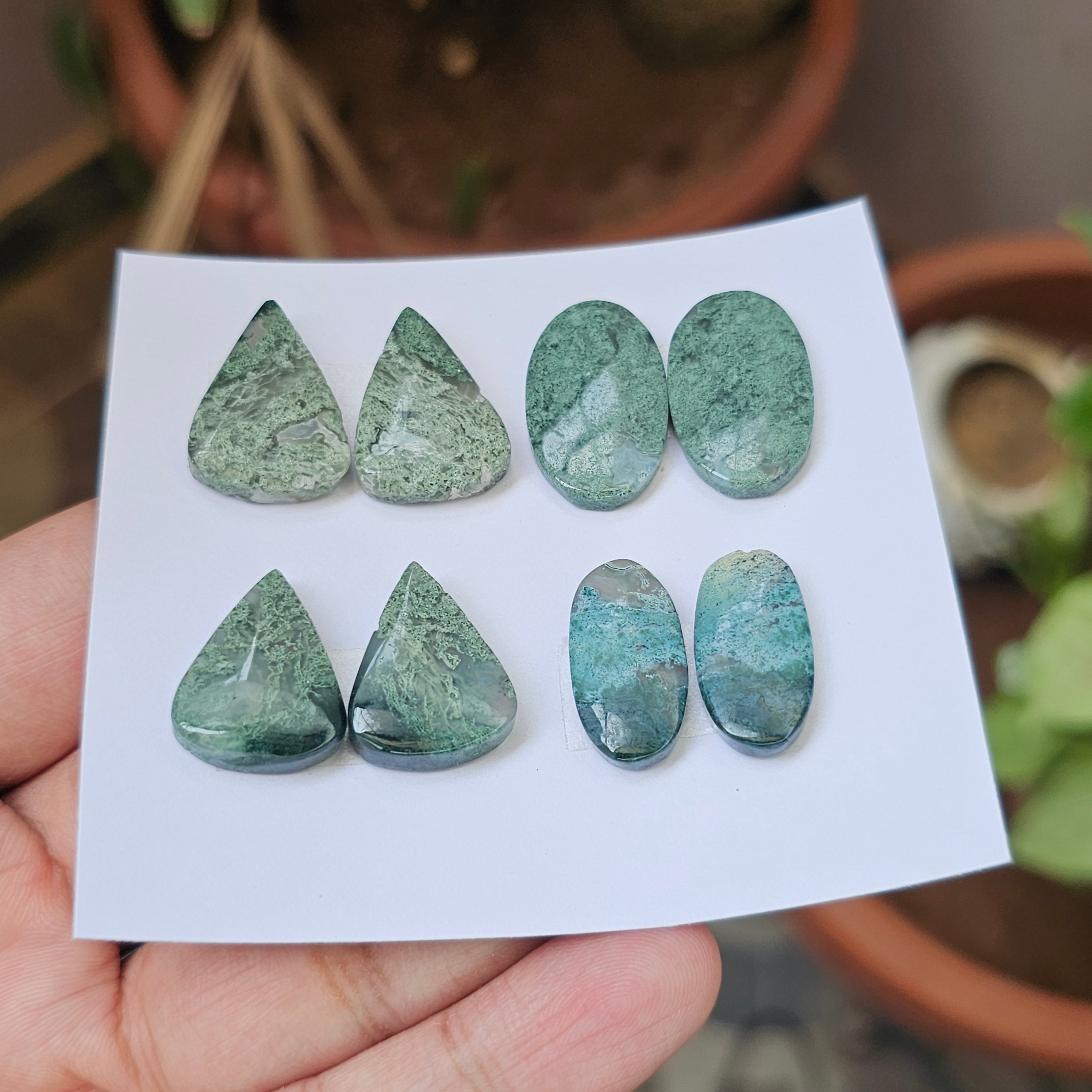 1 Card Of Natural Mass Agate Cabochon| Shape: Oval & Pear | Size:20-25mm - The LabradoriteKing