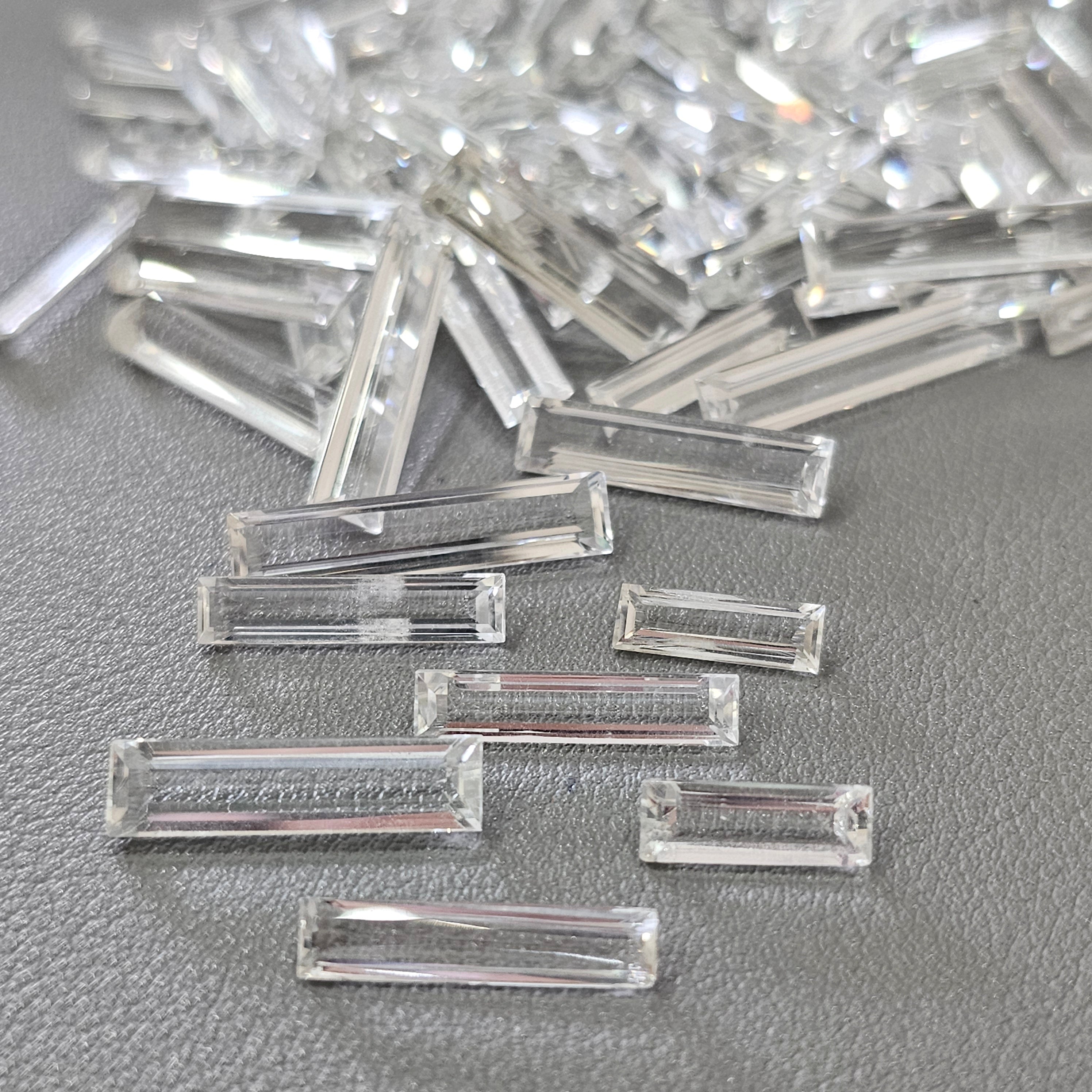 20 Pcs Of Clear Quartz Oblong baguettes | 12-24mm | - The LabradoriteKing