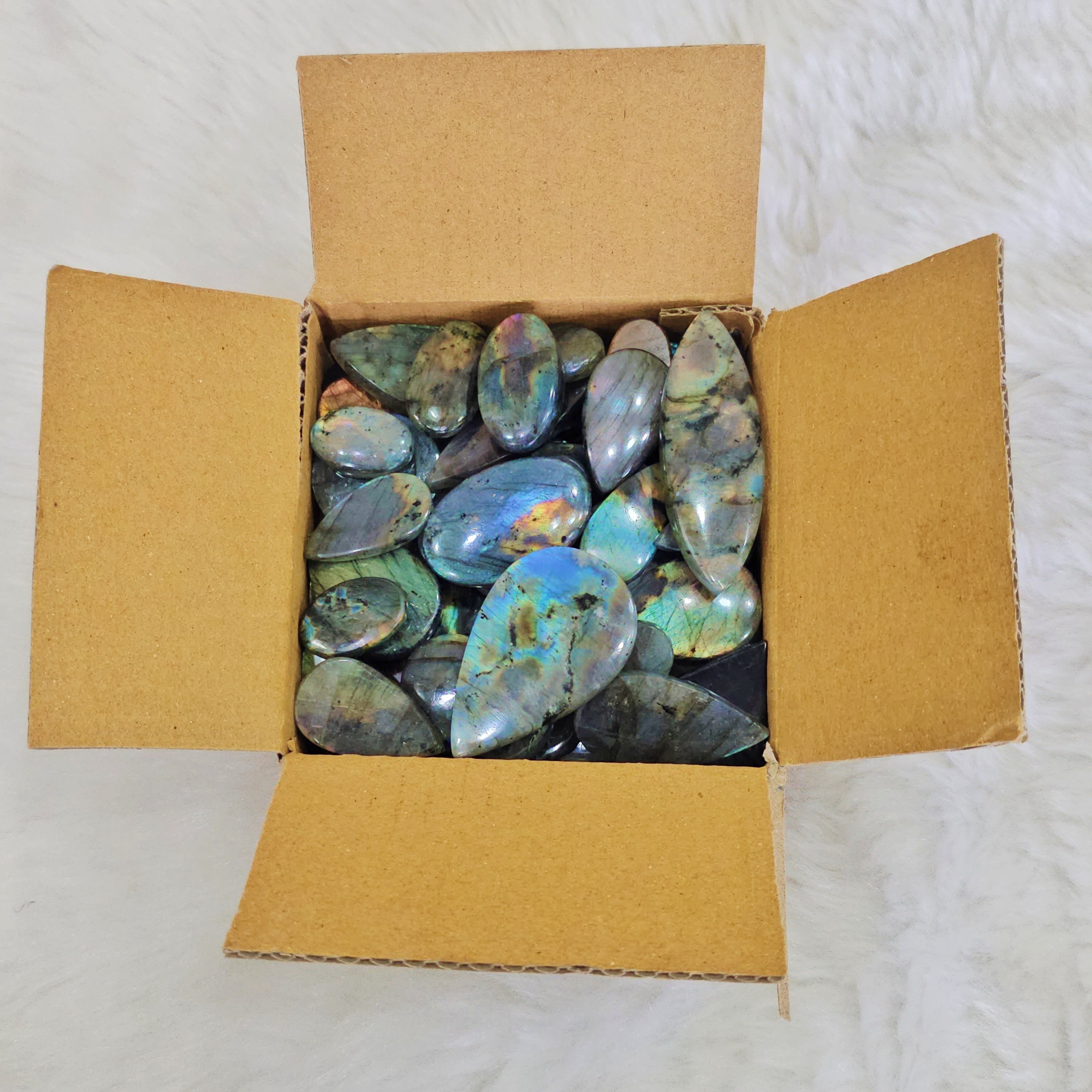 500 Gram Box of Spectrolite Cabochons | 35-45 Pcs - The LabradoriteKing