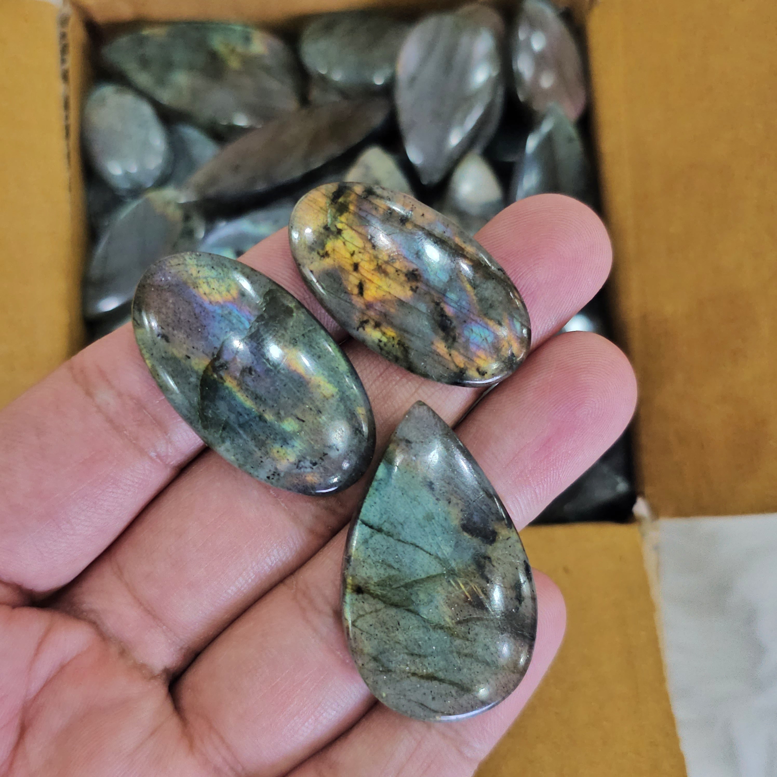 500 Gram Box of Spectrolite Cabochons | 35-45 Pcs - The LabradoriteKing