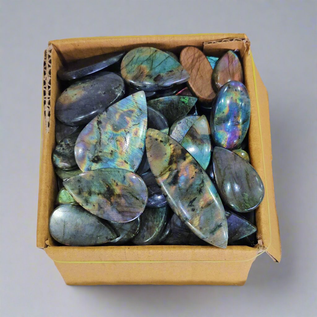 500 Gram Box of Spectrolite Cabochons | 35-45 Pcs - The LabradoriteKing