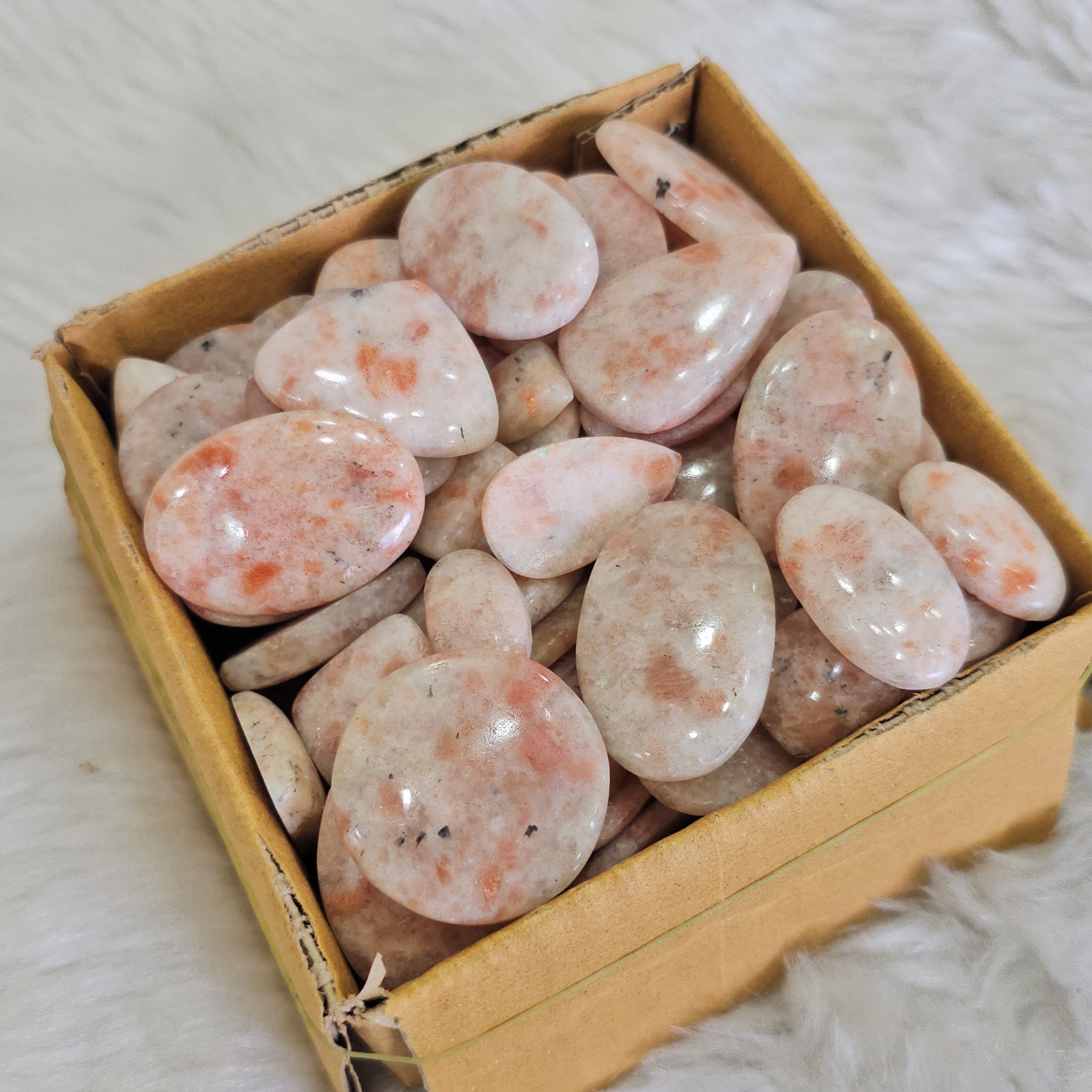 500 Gram box of Sunstones  Cabochons | 40-50 Pcs