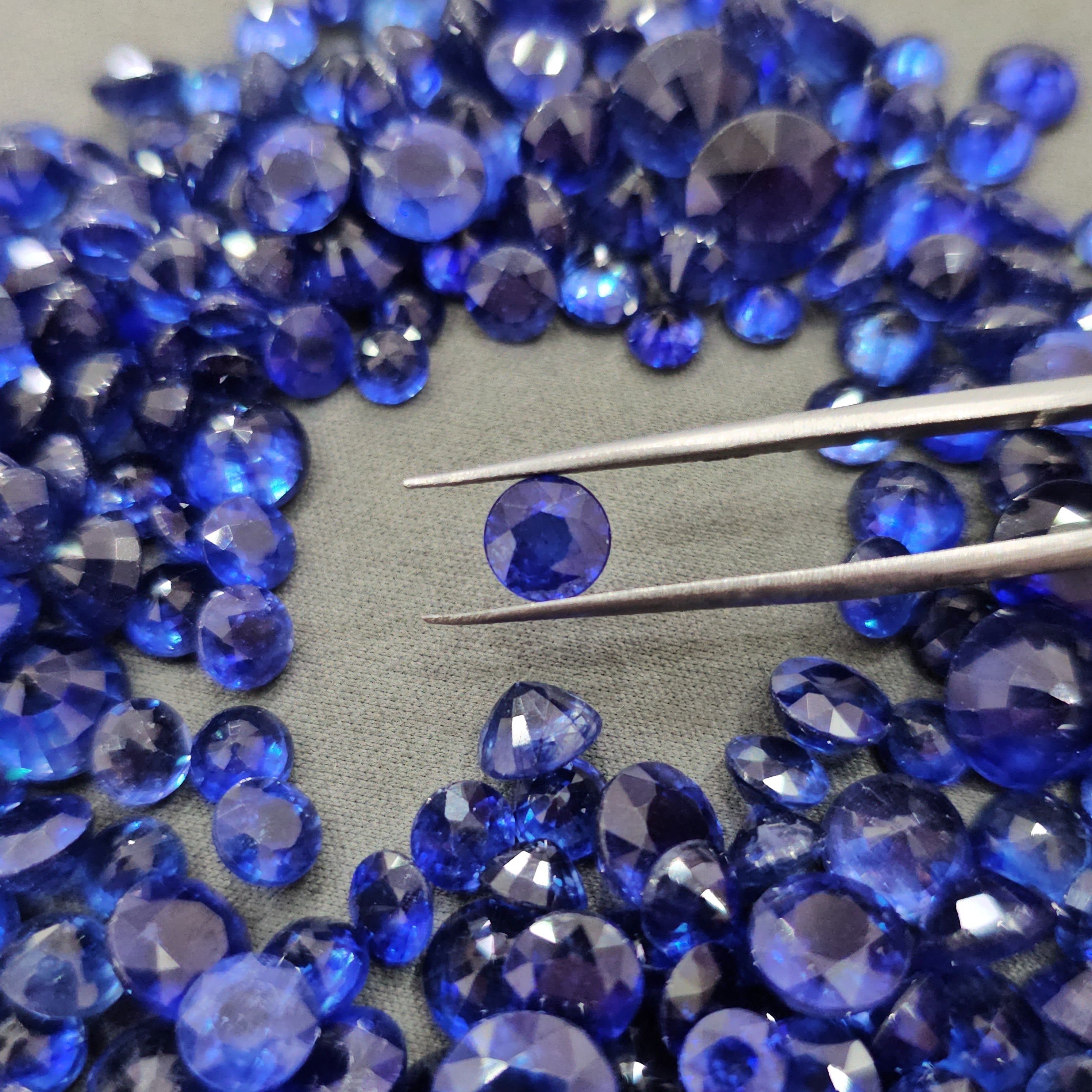 5 Pcs Natural Sapphire Round | Royal Blue - The LabradoriteKing