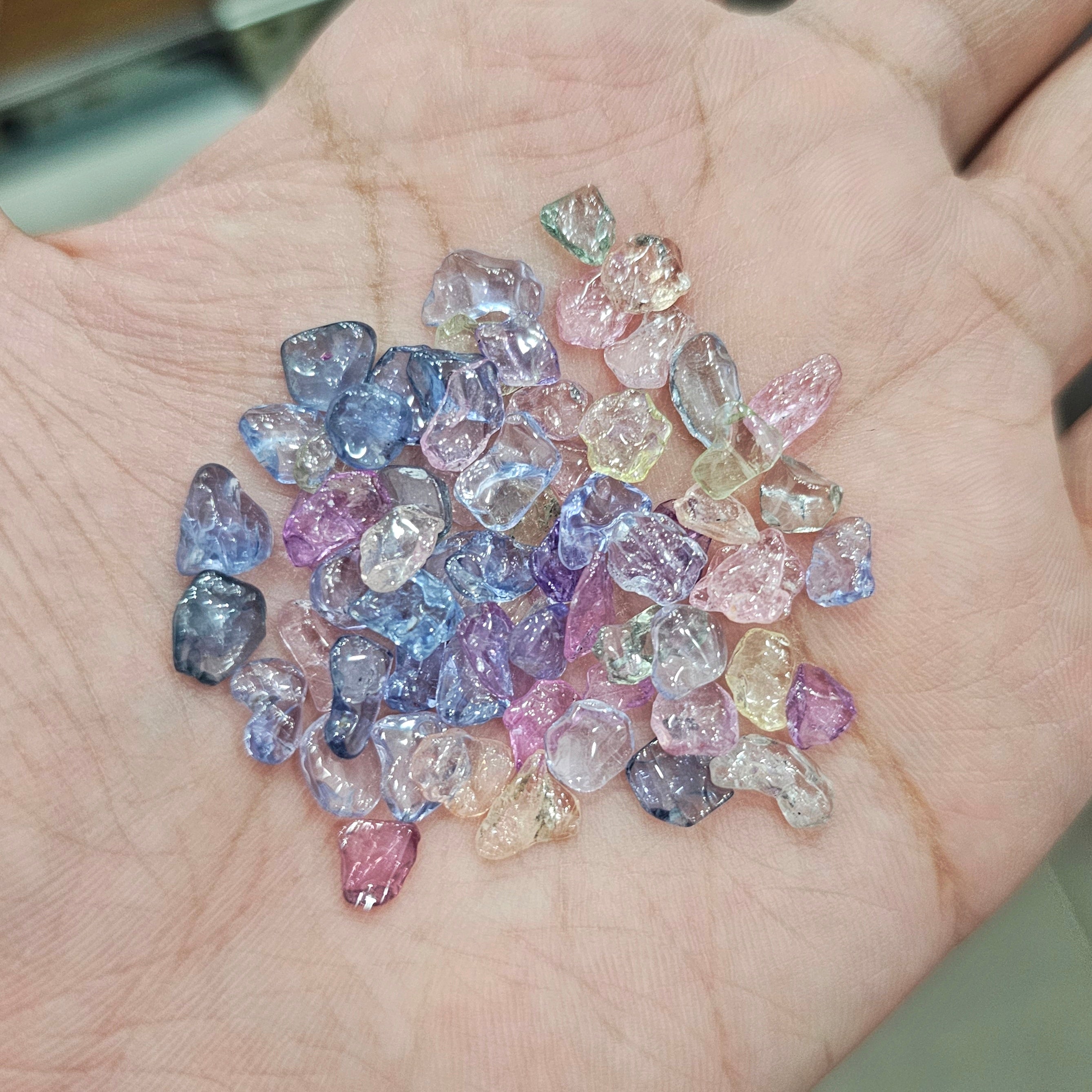 10 Cts Polished Pastel Raw Sapphires | 6-8mm sizes - The LabradoriteKing