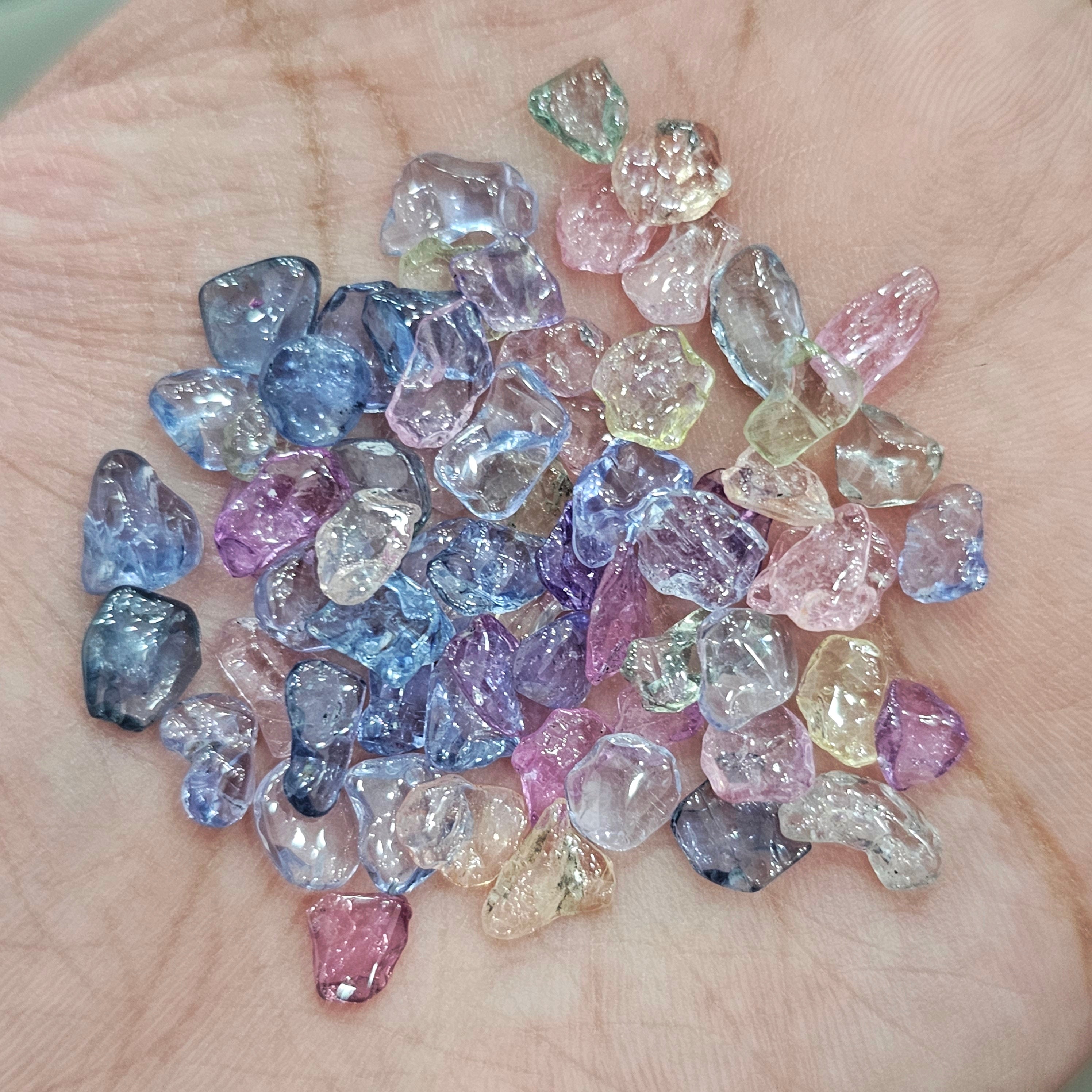 10 Cts Polished Pastel Raw Sapphires | 6-8mm sizes - The LabradoriteKing